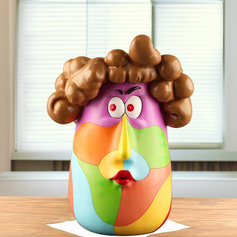 Nordic colorful cartoon curly hair girl home desktop garden resin art succulent flower pot decoration vase ornaments
Nordic colorful cartoon curly hair girl home desktop garden resin art succulent flower pot decoration vase ornaments