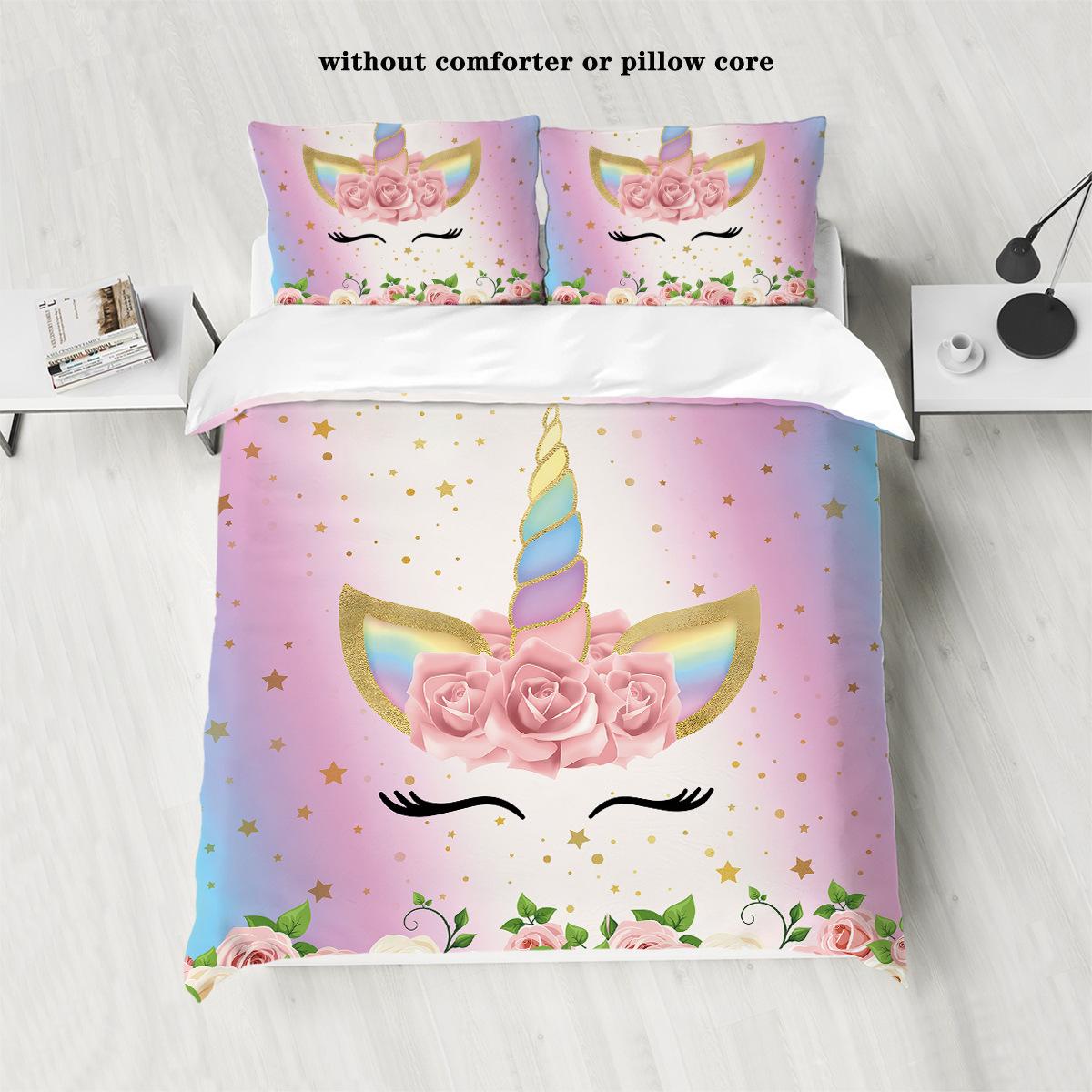 3D Digital Printing Three-Piece Set Unicorn Bed Sheet Quilt Single Bed Four-Piece Set 135x200cm
3D Digital Printing Three-Piece Set Unicorn Bed Sheet Quilt Single Bed Four-Piece Set 135x200cm