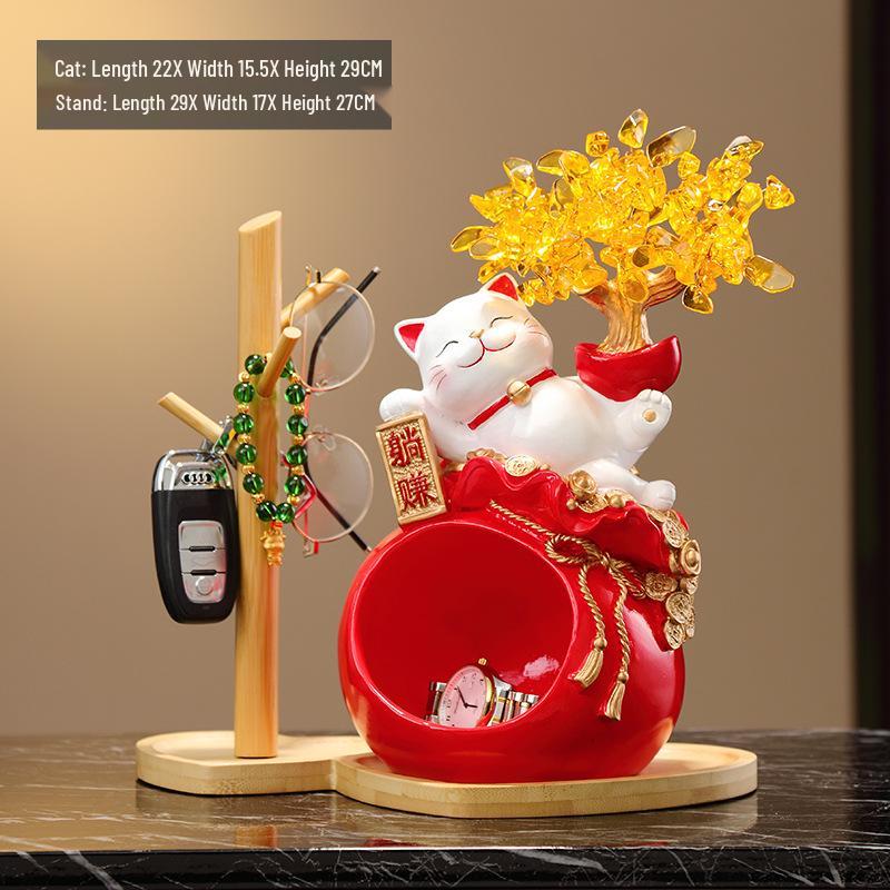 Lucky Cat Key Holder & Money Tree Ornament - Perfect Housewarming Gift for Living Room or Entryway
Lucky Cat Key Holder & Money Tree Ornament - Perfect Housewarming Gift for Living Room or Entryway