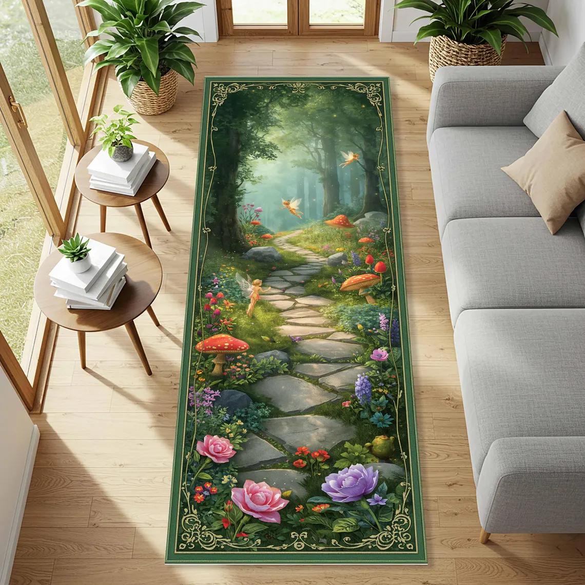 Fairy Forest Path Rug for Hallways, Elvish Meditation Corners and Whimsical Floral Interiors Sofa Bedside Non-slip Rug Door Mat 40cm x 120cm
Fairy Forest Path Rug for Hallways, Elvish Meditation Corners and Whimsical Floral Interiors Sofa Bedside Non-slip Rug Door Mat 40cm x 120cm