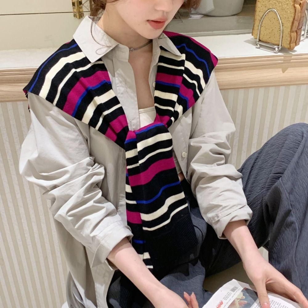 Blouse Shoulders Fake Collar Knit Scarf Solid Color Wool Scarves Stripe Knitted Shawl Female Style 1
Blouse Shoulders Fake Collar Knit Scarf Solid Color Wool Scarves Stripe Knitted Shawl Female Style 1
