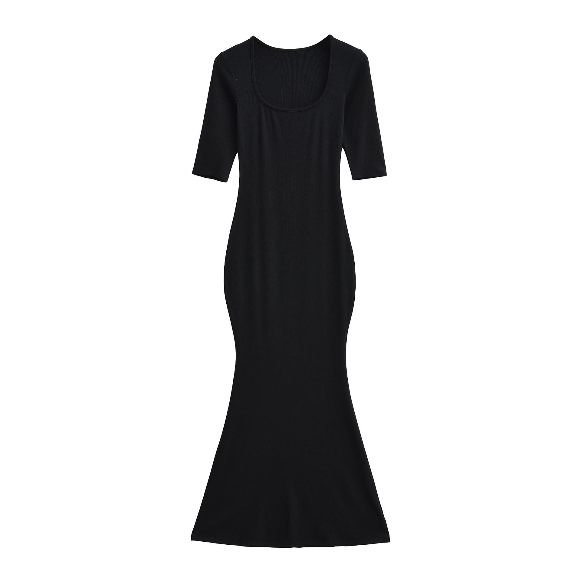 Spicy Girl Slim-Fit Trapezoid Neck Mid-Sleeve Fishtail Dress - Waist-Cinching, Figure-Flattering Skirt Small чорний
Spicy Girl Slim-Fit Trapezoid Neck Mid-Sleeve Fishtail Dress - Waist-Cinching, Figure-Flattering Skirt Small чорний