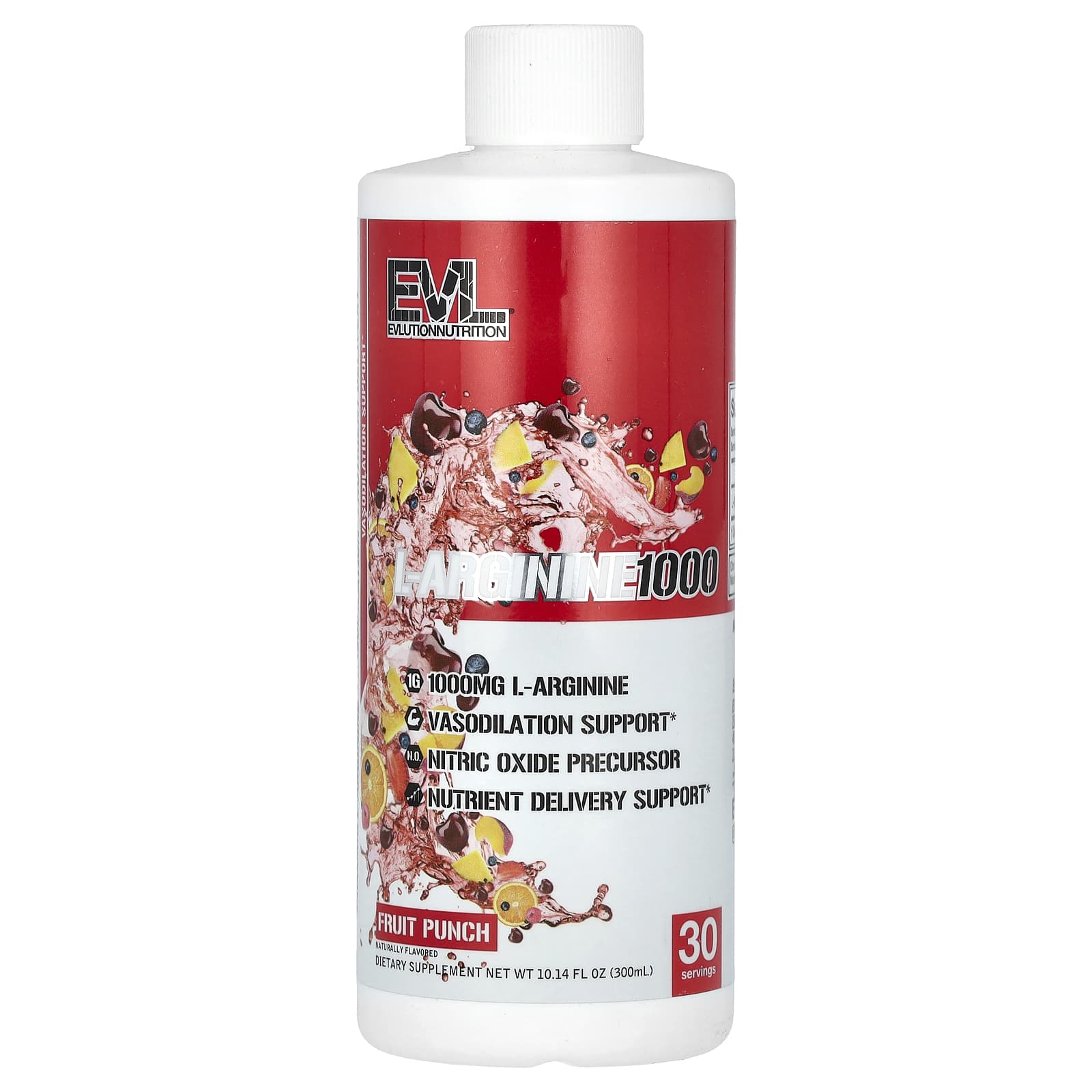 EVLution Nutrition, L-Arginine 1000, Fruit Punch, 1,000 mg, 10.14 fl oz (300 ml)
EVLution Nutrition, L-Arginine 1000, Fruit Punch, 1,000 mg, 10.14 fl oz (300 ml)