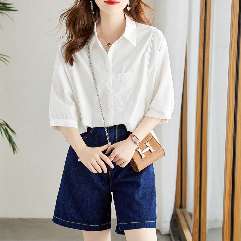 Mint Green Cotton White Shirt Women s Five-quarter Sleeve Summer New Simple and Exquisite Commuter Temperament Top M
Mint Green Cotton White Shirt Women s Five-quarter Sleeve Summer New Simple and Exquisite Commuter Temperament Top M