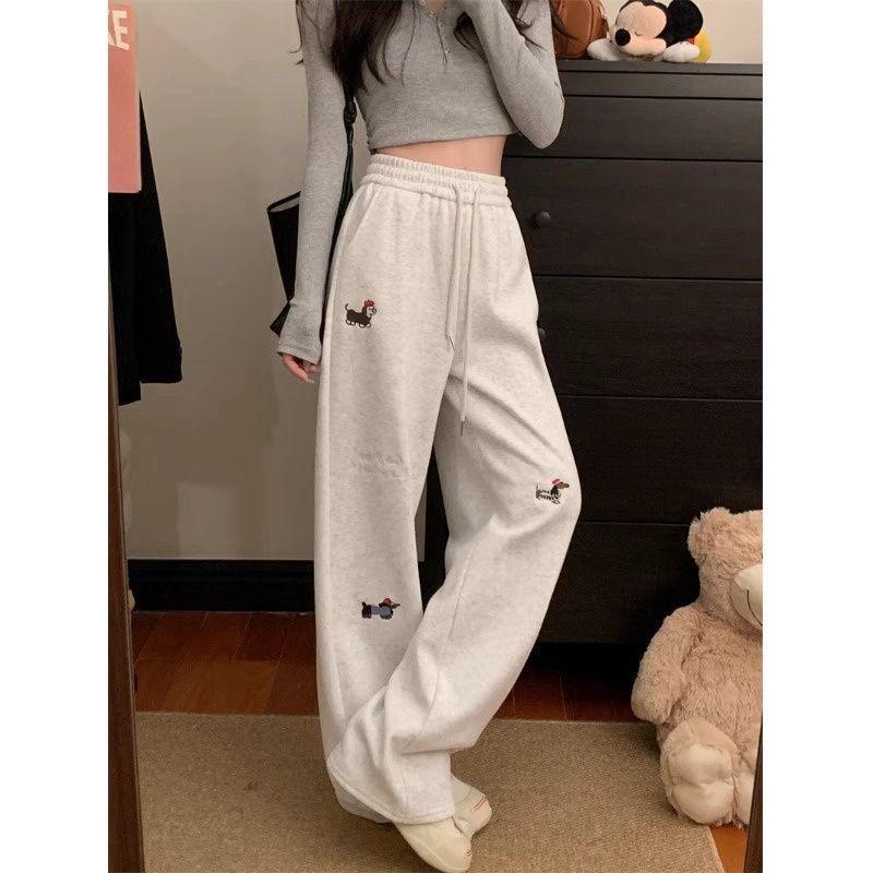 Girls High Waist Wide Leg Embroidered Casual Pants - Loose Fit, Floor Length, Spring/Autumn M Recommended 98-108 Jin
Girls High Waist Wide Leg Embroidered Casual Pants - Loose Fit, Floor Length, Spring/Autumn M Recommended 98-108 Jin