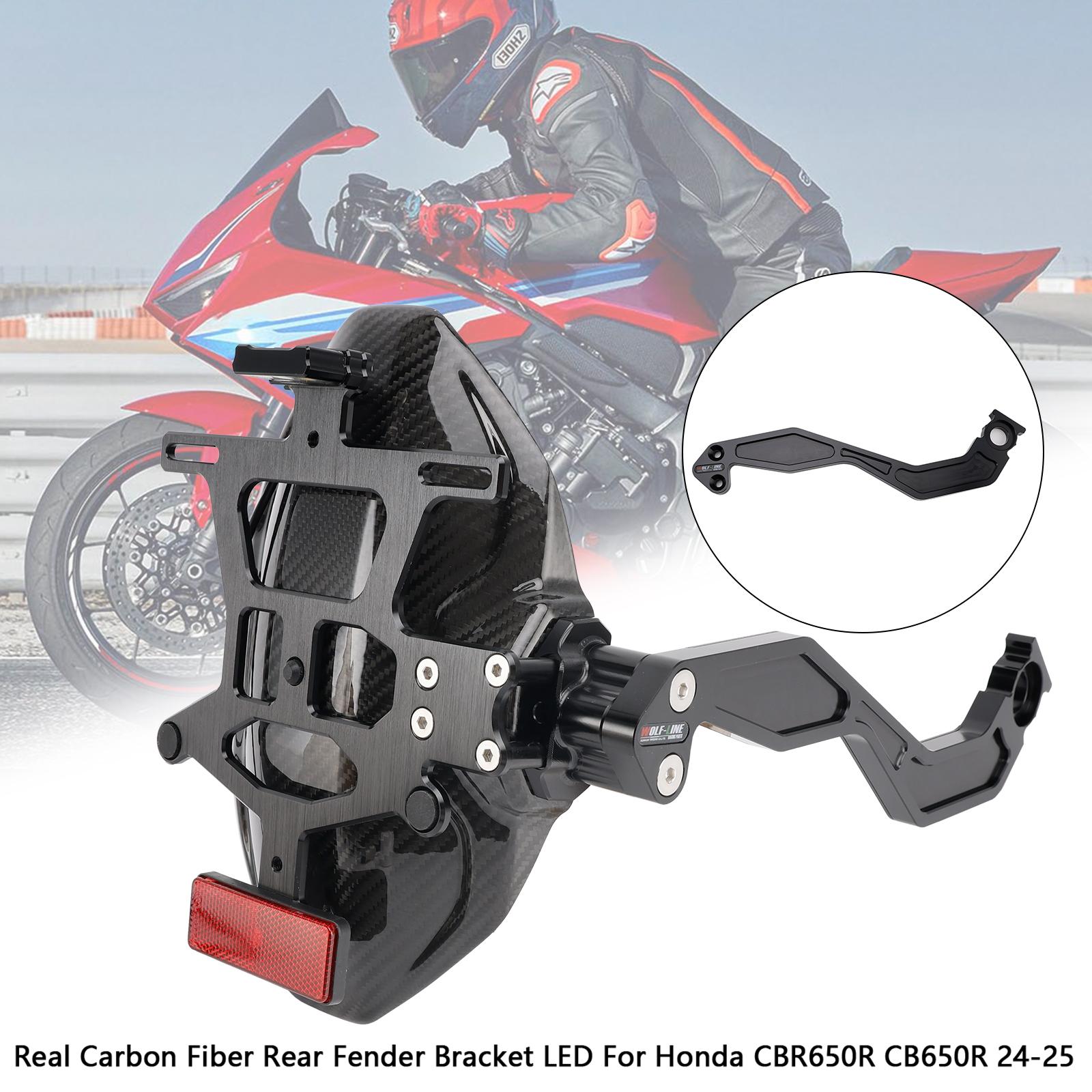 Кронштейн заднього крила з реального вуглецевого волокна LED для Honda CBR650R CB650R 24-25
Кронштейн заднього крила з реального вуглецевого волокна LED для Honda CBR650R CB650R 24-25