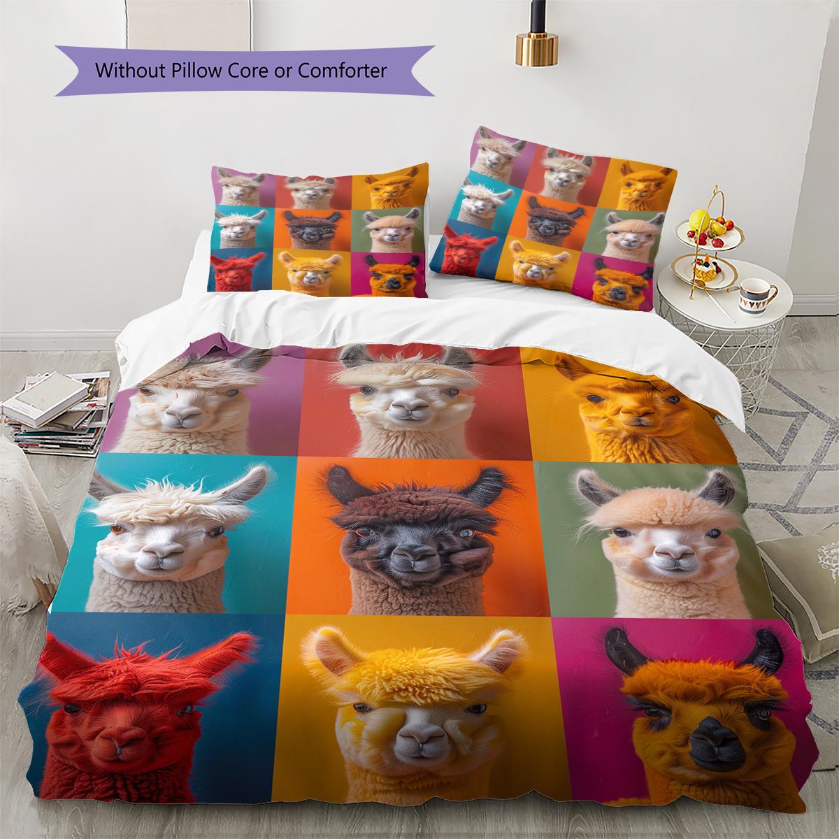 Alpaca Puzzle Pattern Bedding Quilt Set Quilt Cover Pillowcase Home Decoration Birthday Gift (1 * duvet cover + 2 * pillowcase, without core) 135x200cm
Alpaca Puzzle Pattern Bedding Quilt Set Quilt Cover Pillowcase Home Decoration Birthday Gift (1 * duvet cover + 2 * pillowcase, without core) 135x200cm