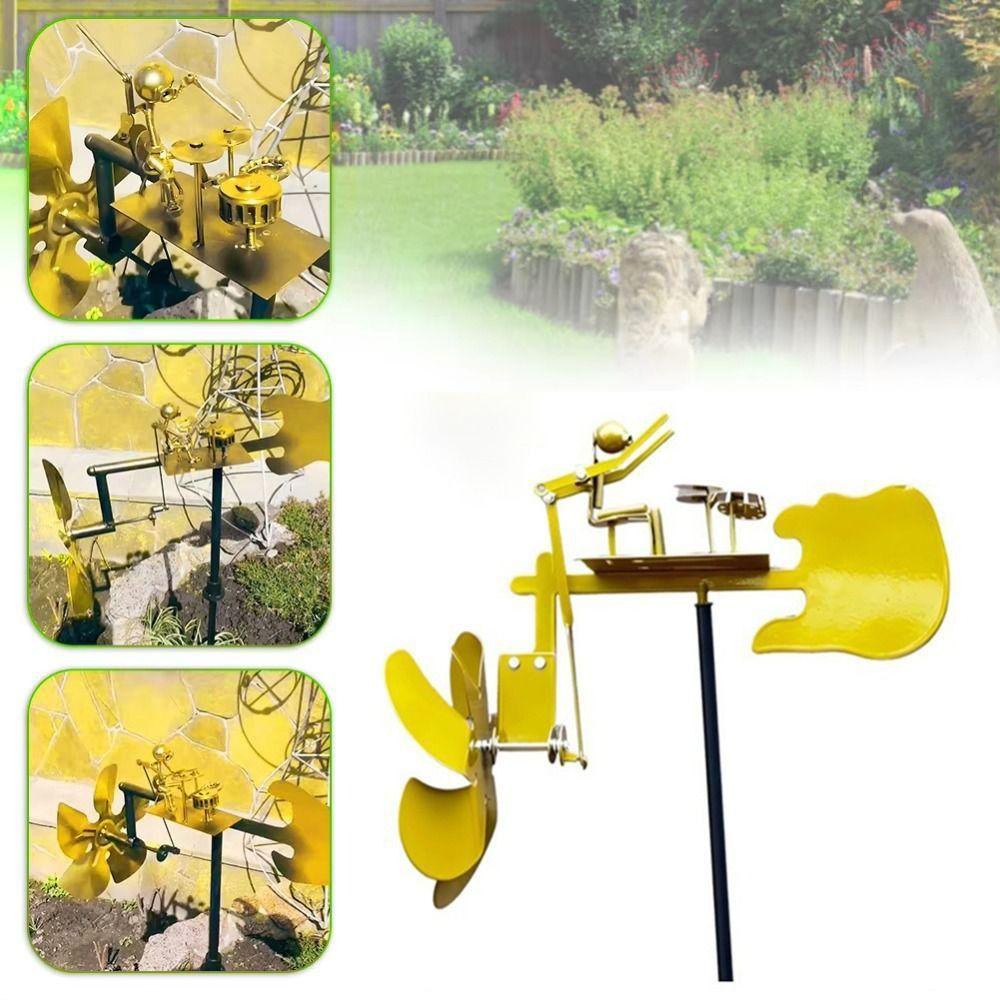 Creative Handmade Metal Drummer Windmill Movement Rock Percussionist Figurine Lawn Ornament Guitarist
Creative Handmade Metal Drummer Windmill Movement Rock Percussionist Figurine Lawn Ornament Guitarist