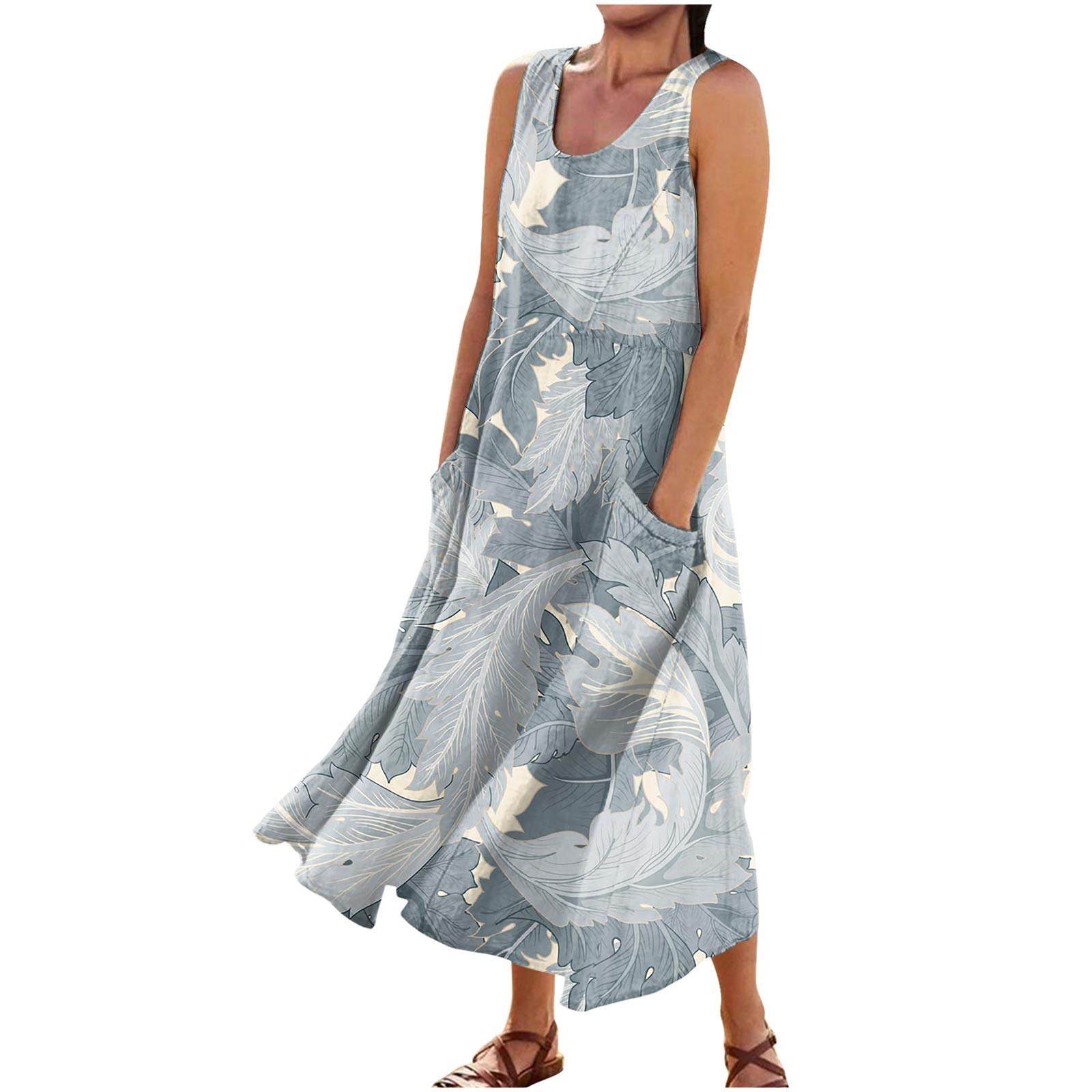 Женское летнее повседневное модное платье без рукавов с круглым вырезом и карманом в стиле ретро XL серый
Женское летнее повседневное модное платье без рукавов с круглым вырезом и карманом в стиле ретро XL серый