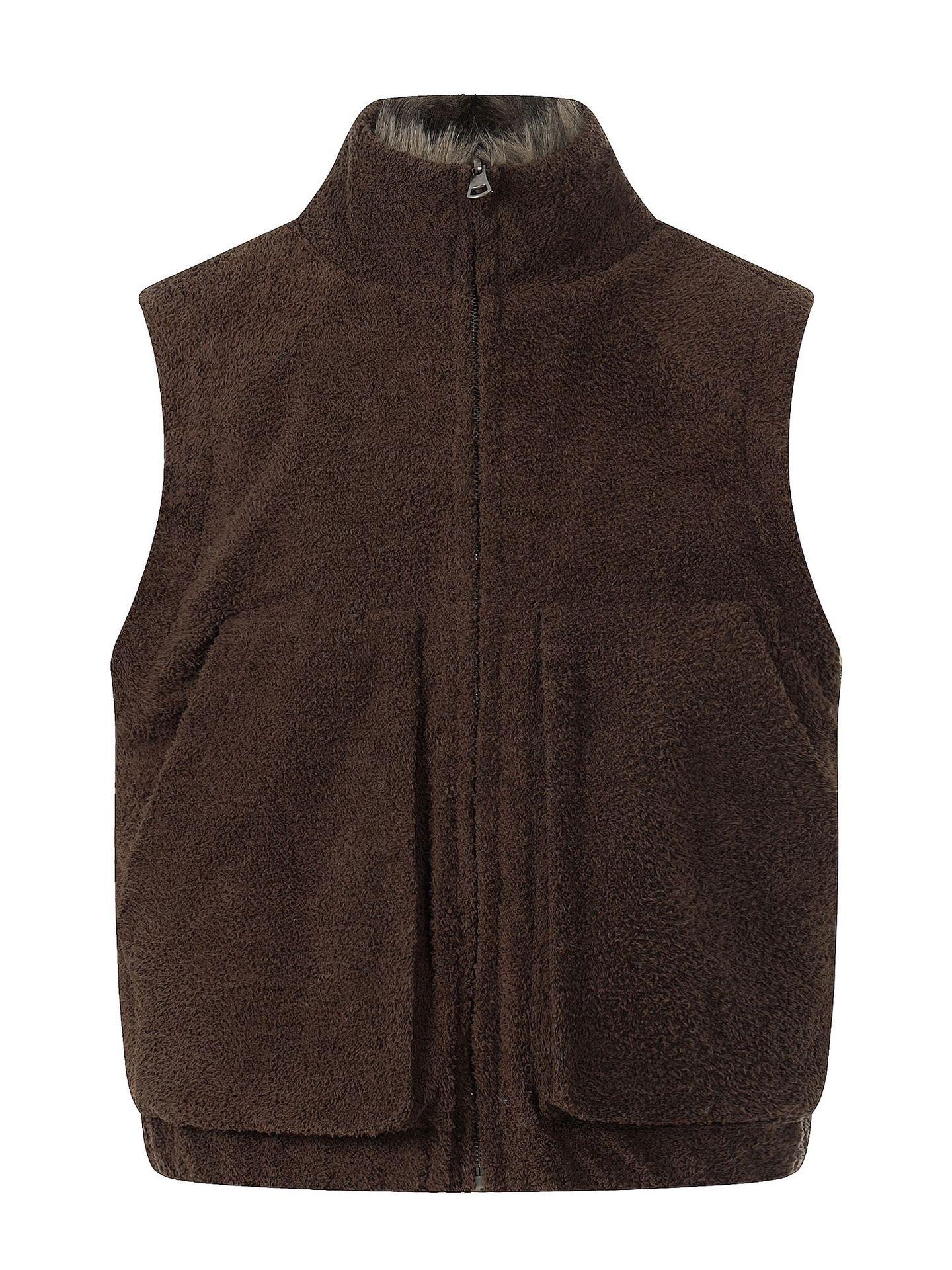 Unisex Fair Isle Lambswool Fleece Reversible Vest with Zipper Stand Collar XXL коричневий
Unisex Fair Isle Lambswool Fleece Reversible Vest with Zipper Stand Collar XXL коричневий