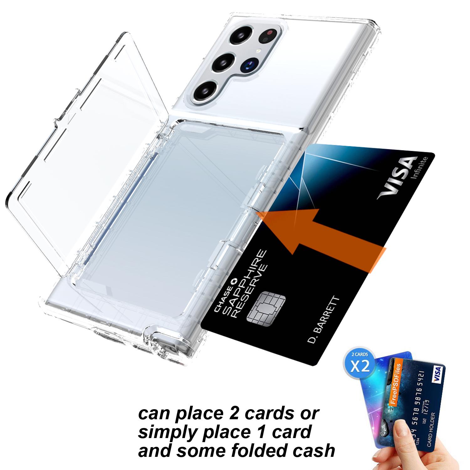 Cardcase Series Phone Case for Samsung Galaxy S22 Ultra 5G Kickstand PC+TPU Cover with Mirror,Card Holder Transparent
Cardcase Series Phone Case for Samsung Galaxy S22 Ultra 5G Kickstand PC+TPU Cover with Mirror,Card Holder Transparent