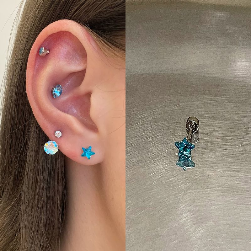 Ringring Store Titanium Steel Ear Studs-Suit Medical Titanium Alloy Ear Bone Stud Huazi Pierced Ears Blue Earrings Sapphire Star 1 only
Ringring Store Titanium Steel Ear Studs-Suit Medical Titanium Alloy Ear Bone Stud Huazi Pierced Ears Blue Earrings Sapphire Star 1 only