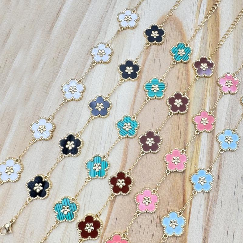 Stainless Steel Women s Clover Bracelet Personality Double Sided Five Leaf Petals Plant Adjustable Chain Party Birthday Jewelry A
Stainless Steel Women s Clover Bracelet Personality Double Sided Five Leaf Petals Plant Adjustable Chain Party Birthday Jewelry A
