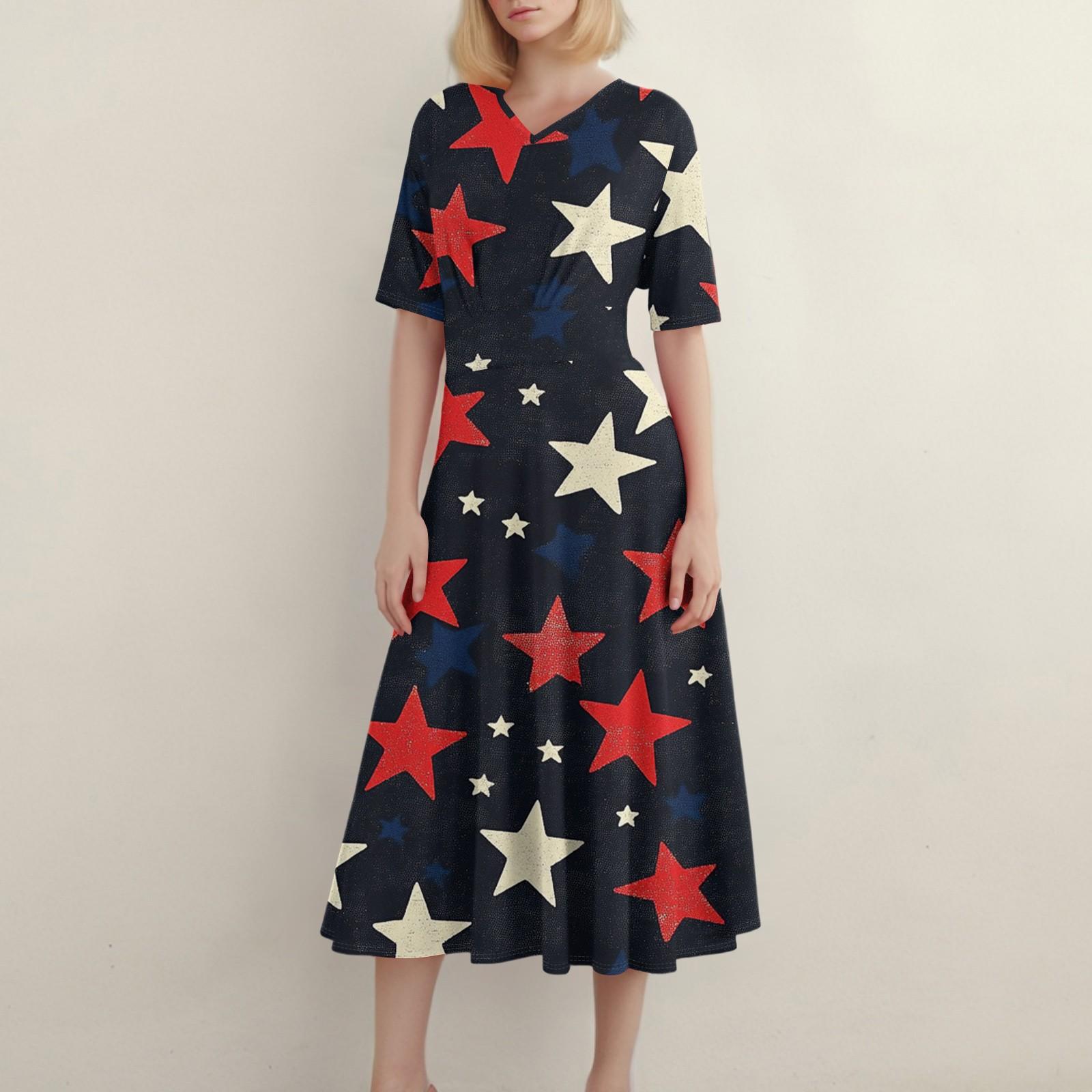 Ladies Casual Fashion Print V-Neck Short Sleeve Waist Long Swing Dress XL
Ladies Casual Fashion Print V-Neck Short Sleeve Waist Long Swing Dress XL