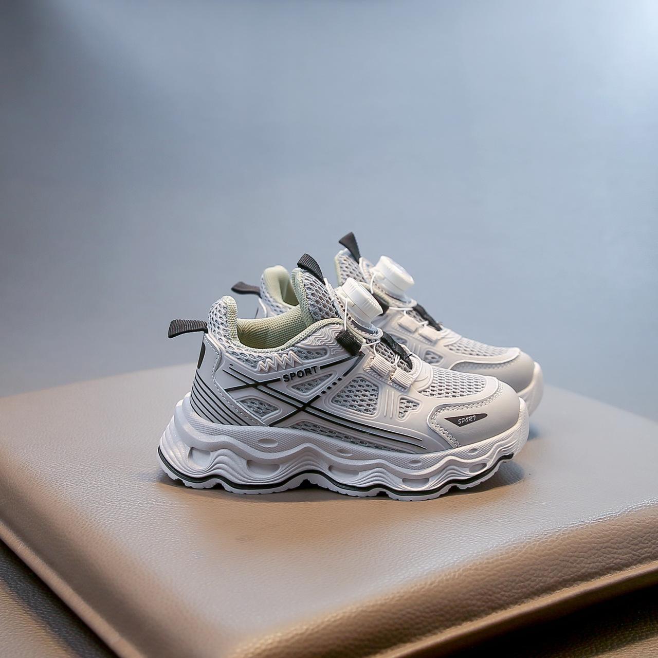 Обувь для девочек кроссовки 2025 осень новая детская сетчатая дышащая обувь папы для средних и старших детей нескользящая для бега мальчик 30