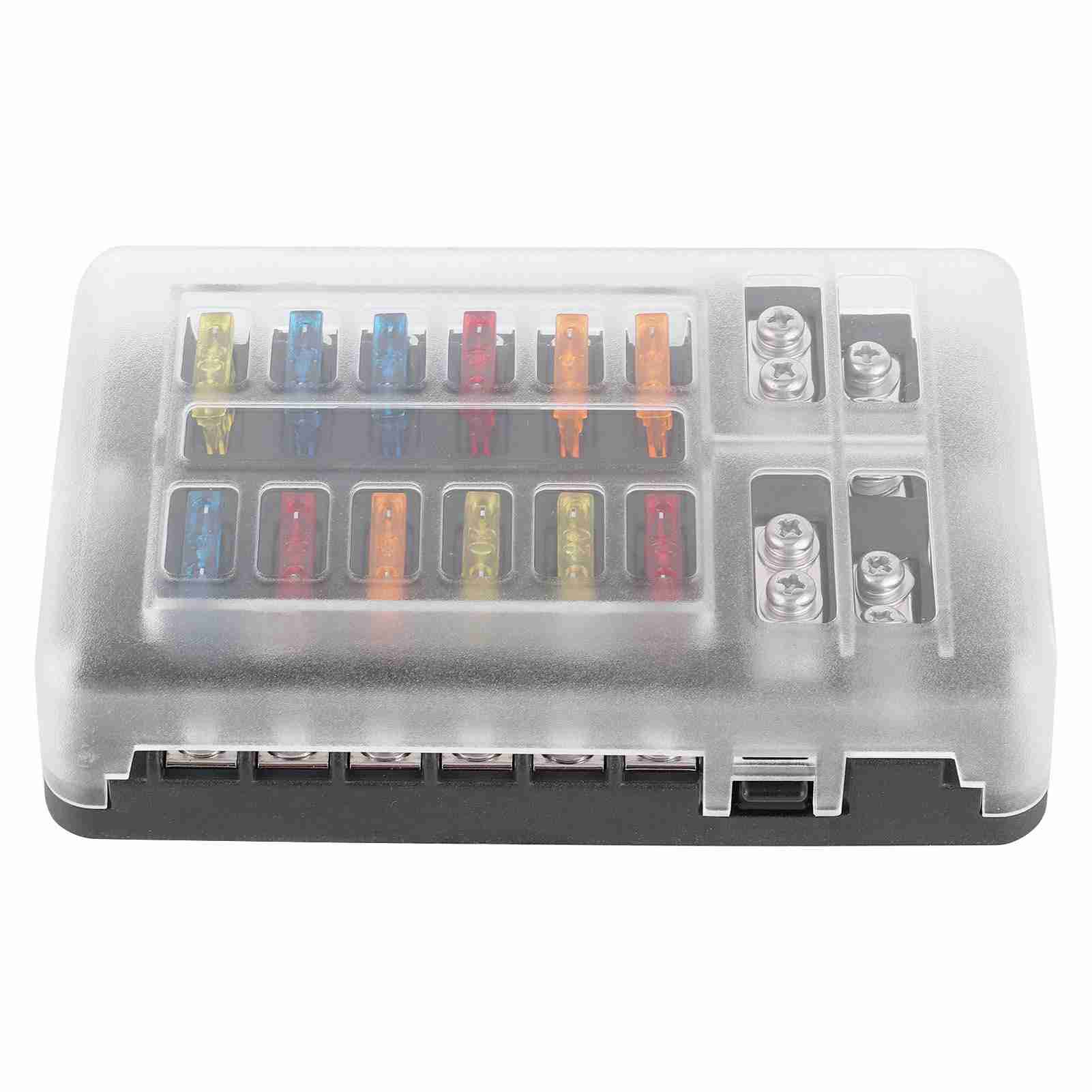 12 Circuits Fuse Box Block Holder LED Indicator Light MNI Motor for Car Yacht Marine Boat
12 Circuits Fuse Box Block Holder LED Indicator Light MNI Motor for Car Yacht Marine Boat