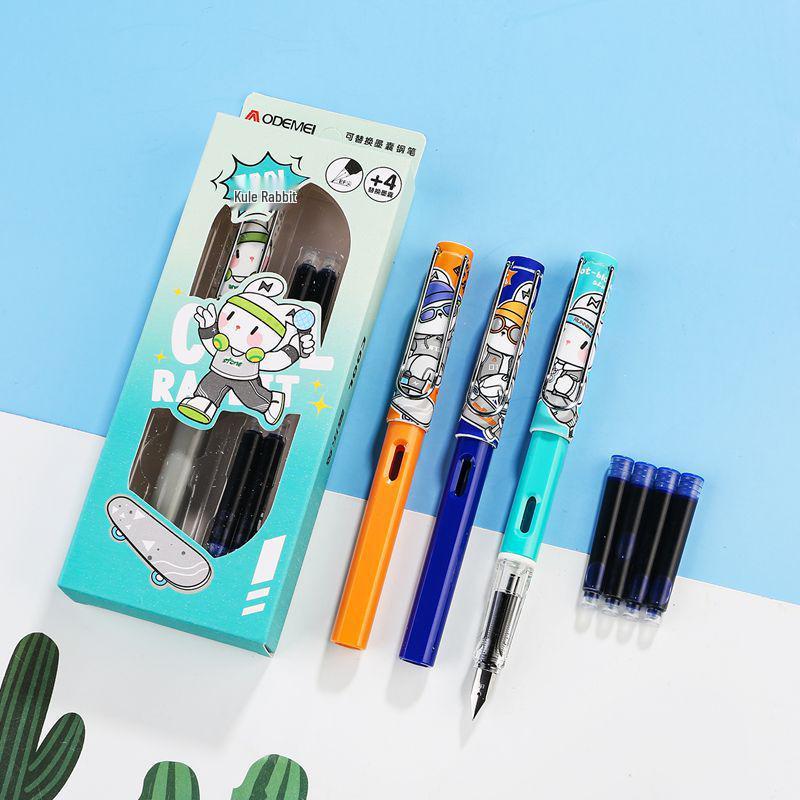 Odeme Direct-Fill Fountain Pen Set: Includes 1 Pen and 4 Replaceable Ink Cartridges, Boxed for Students Erasable Blue
Odeme Direct-Fill Fountain Pen Set: Includes 1 Pen and 4 Replaceable Ink Cartridges, Boxed for Students Erasable Blue