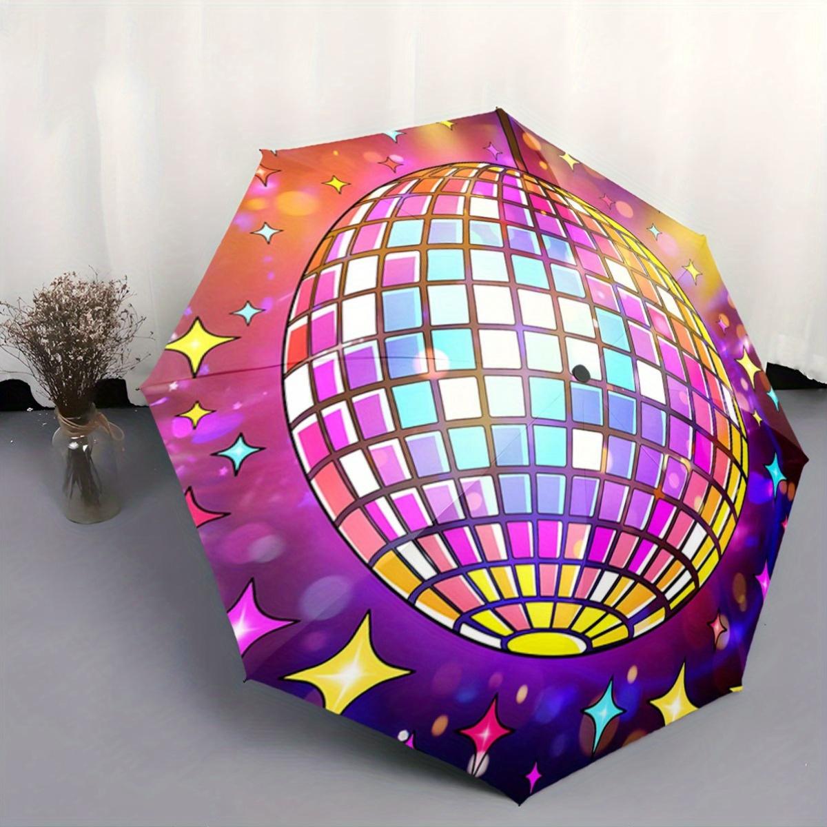 Automatic Open/Close Folding Umbrella with Disco Ball & Colorful Stars - Portable Compact Umbrella, 8-Rib Sturdy Frame, Auto O (as the picture,Iron&8K)
Automatic Open/Close Folding Umbrella with Disco Ball & Colorful Stars - Portable Compact Umbrella, 8-Rib Sturdy Frame, Auto O (as the picture,Iron&8K)