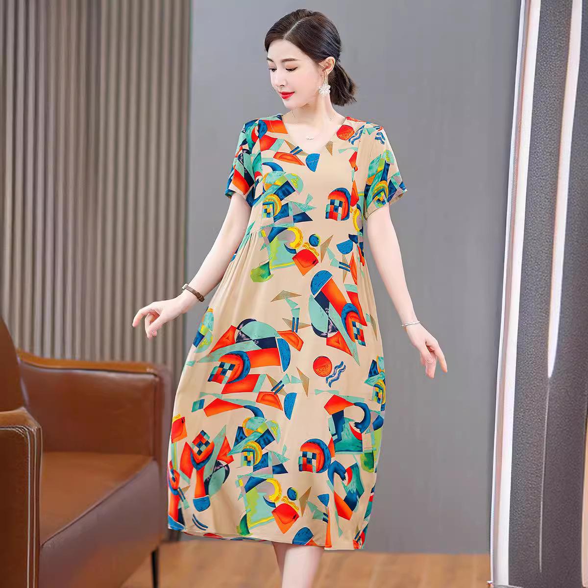 2023 Cotton Print Tummy Control Plus Size Summer Dress for Middle-Aged and Elderly Women 5XL
2023 Cotton Print Tummy Control Plus Size Summer Dress for Middle-Aged and Elderly Women 5XL