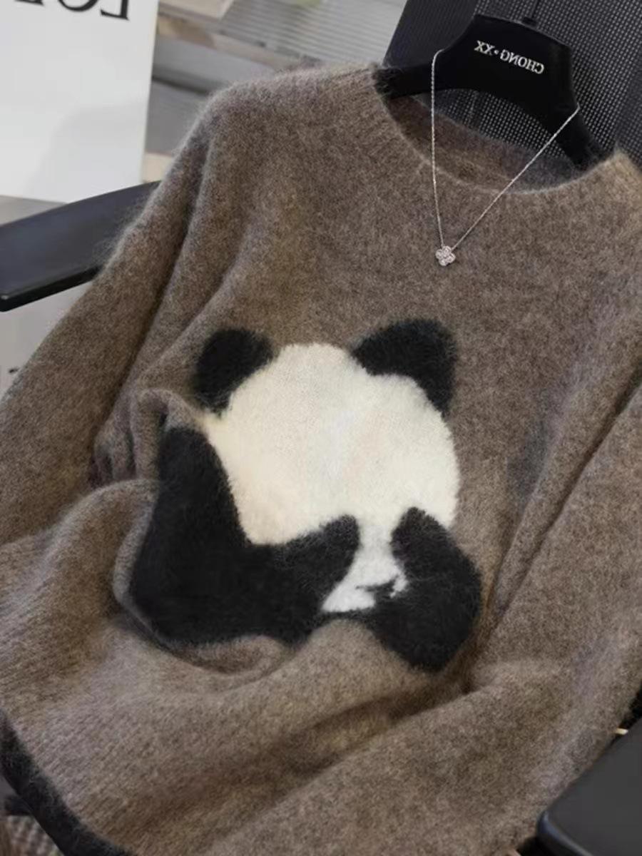 2024 Autumn/Winter Women s Loose Panda Jacquard Cashmere Sweater - Soft Round Neck Knitwear L 55-65 kg
2024 Autumn/Winter Women s Loose Panda Jacquard Cashmere Sweater - Soft Round Neck Knitwear L 55-65 kg