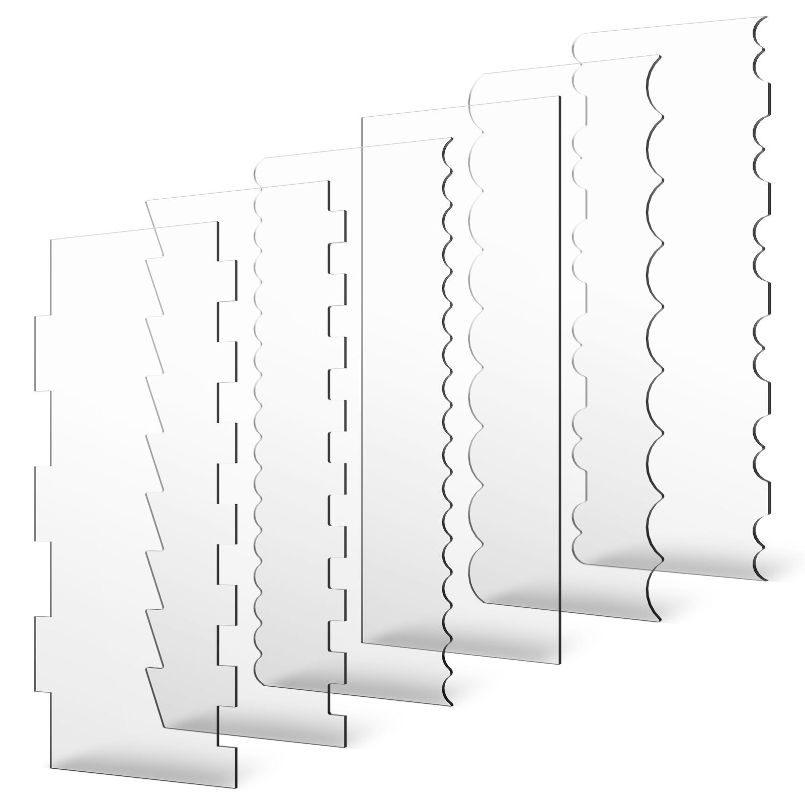 6Pcs Cake Scraper Set Acrylic Cake Smoother Scraper Cake Stripes Edge Contour Comb with 11 Patterns Cake Decorating Baking Tool чистий
6Pcs Cake Scraper Set Acrylic Cake Smoother Scraper Cake Stripes Edge Contour Comb with 11 Patterns Cake Decorating Baking Tool чистий