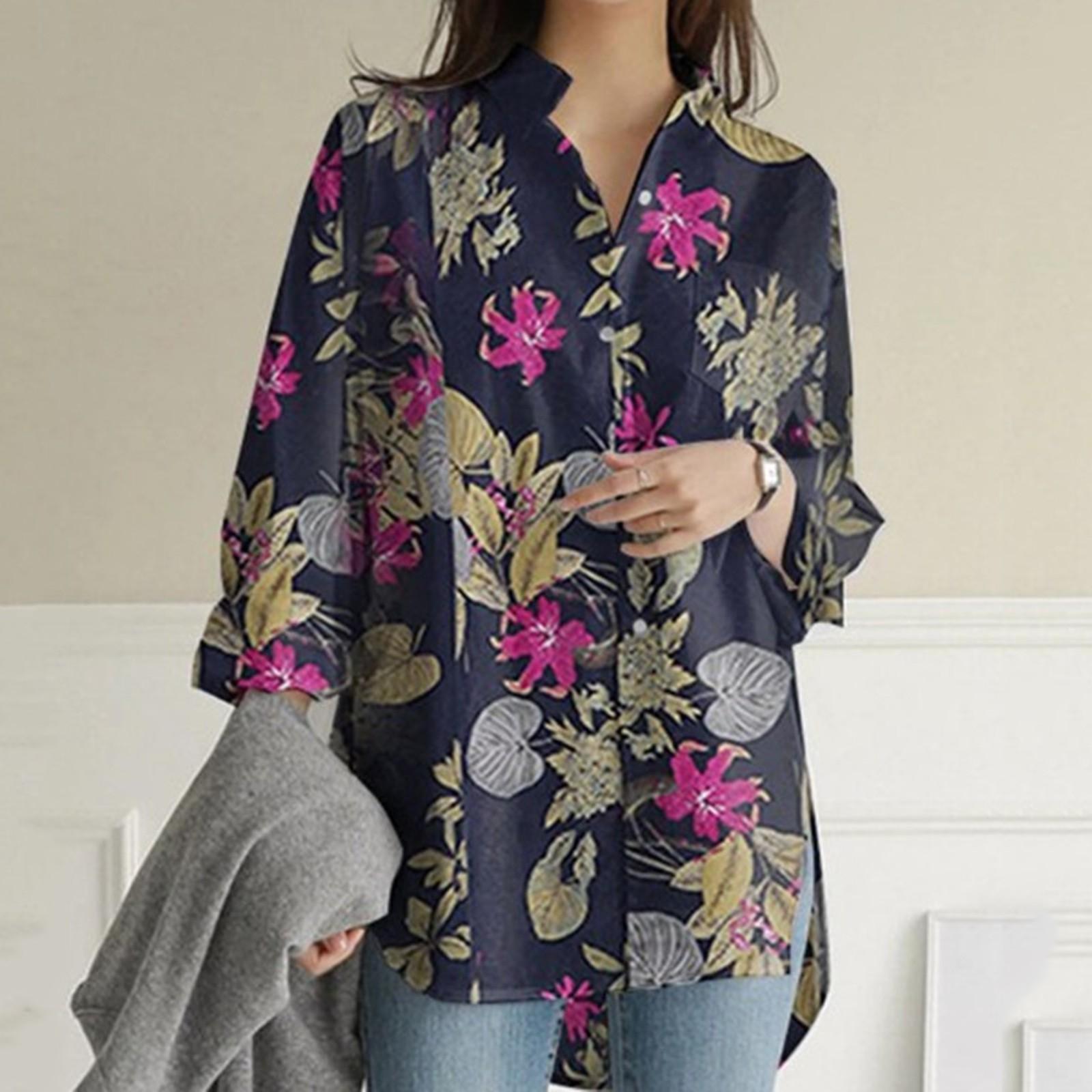 Women s New Shirt Striped Printed Slit Long Sleeve Button Casual Top L тёмно-синий
Women s New Shirt Striped Printed Slit Long Sleeve Button Casual Top L тёмно-синий