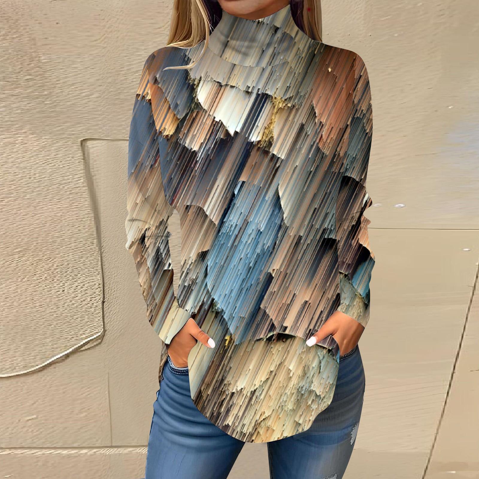 Женская модная повседневная футболка с высоким воротом и принтом в стиле ретро, длинный рукав, пуловер, топ XXXL
Женская модная повседневная футболка с высоким воротом и принтом в стиле ретро, длинный рукав, пуловер, топ XXXL