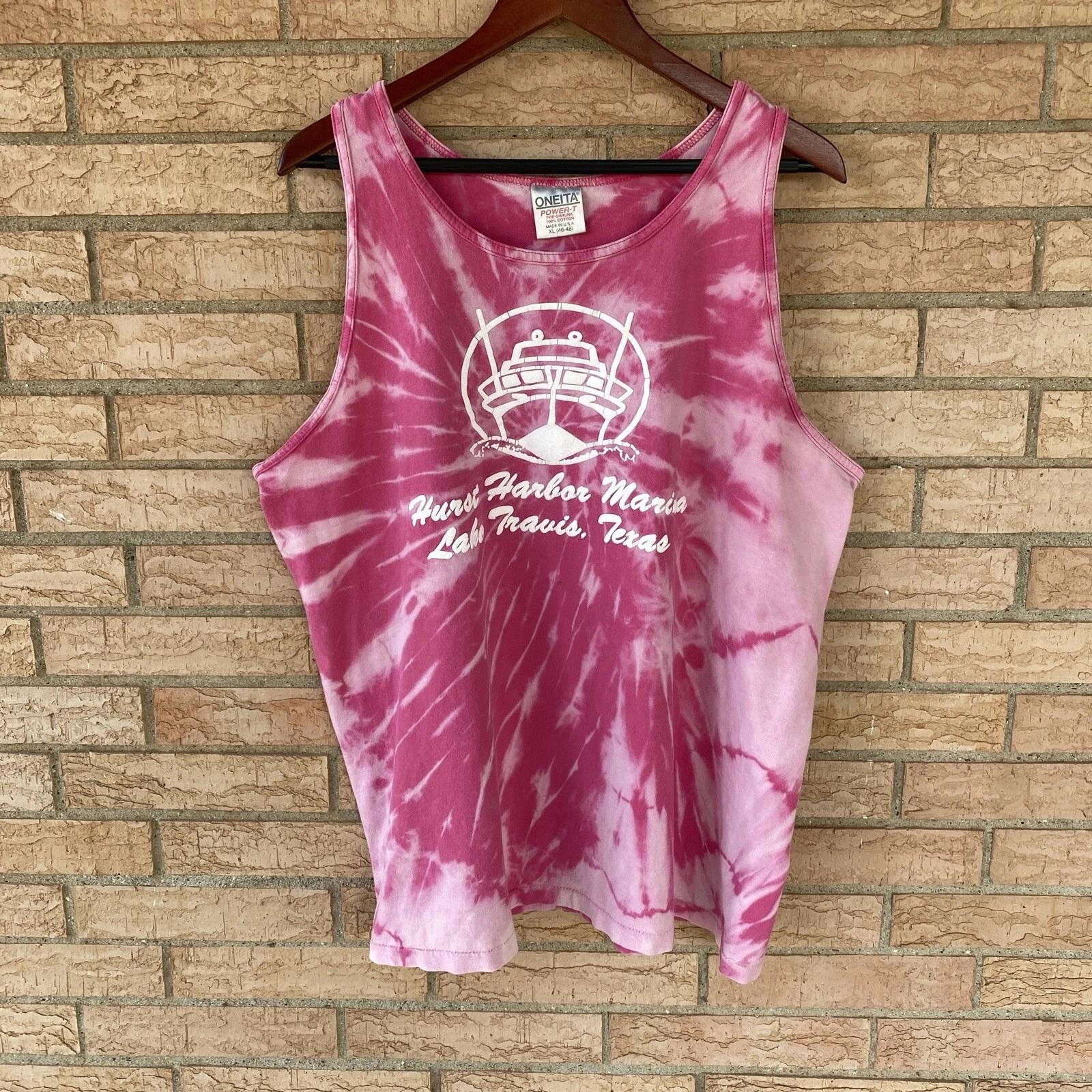 Hurst Harbor Marina Lake Travis TX Pink Tie Dye Tank XL Single Stitch 90s Oneita 4XL
Hurst Harbor Marina Lake Travis TX Pink Tie Dye Tank XL Single Stitch 90s Oneita 4XL