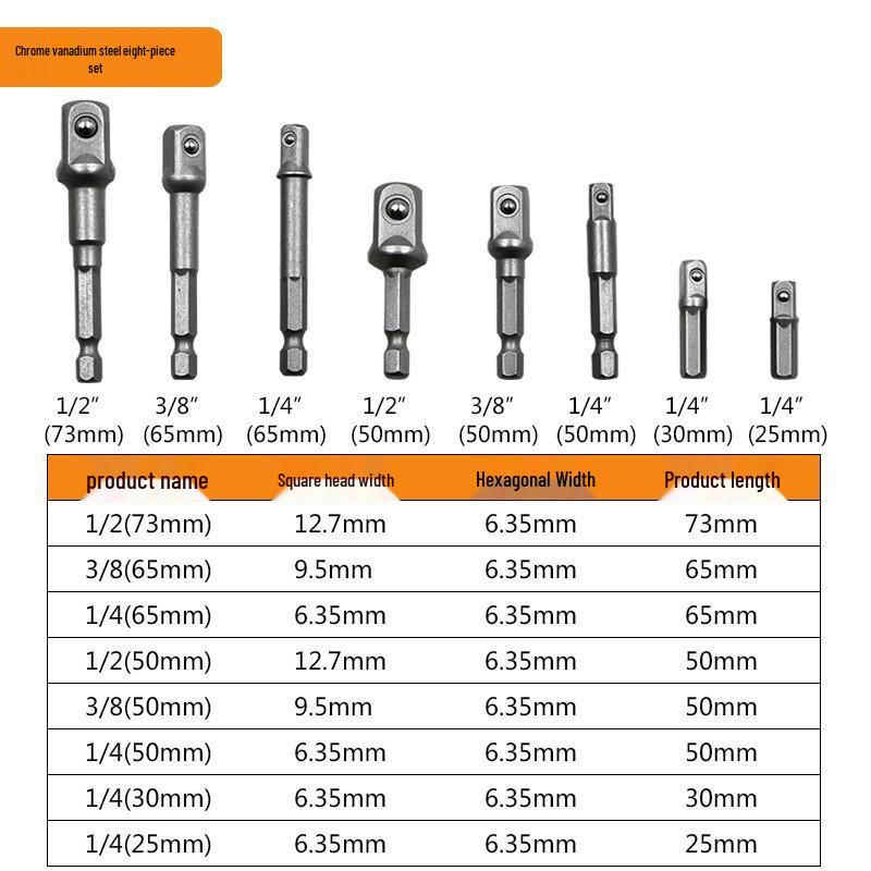 Steel Ball 8-Piece Extension Socket Adapter Set Small 3-Piece Set (50mm)
Steel Ball 8-Piece Extension Socket Adapter Set Small 3-Piece Set (50mm)