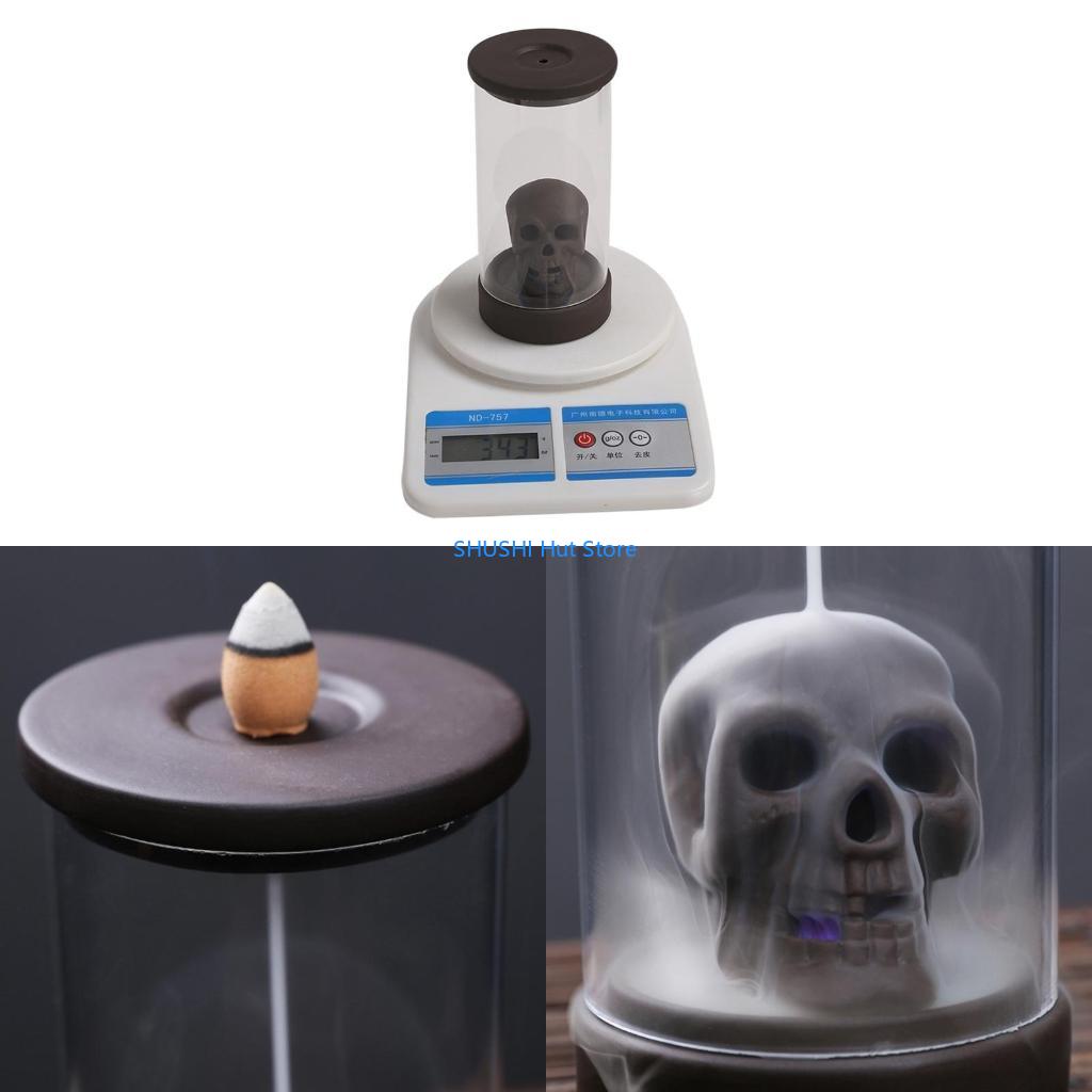 Ceramics Skull Incenses Holders with LED Light Windproof Waterfall Backflow Incenses Cones Burners for Home Decoration D57B China Mainland
Ceramics Skull Incenses Holders with LED Light Windproof Waterfall Backflow Incenses Cones Burners for Home Decoration D57B China Mainland