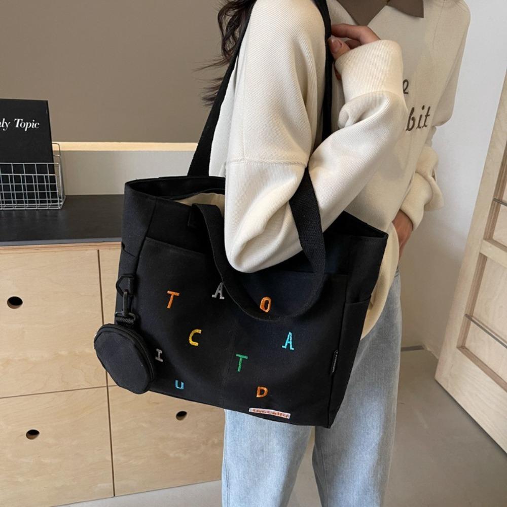 Solid color Letter Embroidery Tote Bag Korean Style Women Handbag Canvas Shoulder Bag Vacation бежевый
Solid color Letter Embroidery Tote Bag Korean Style Women Handbag Canvas Shoulder Bag Vacation бежевый