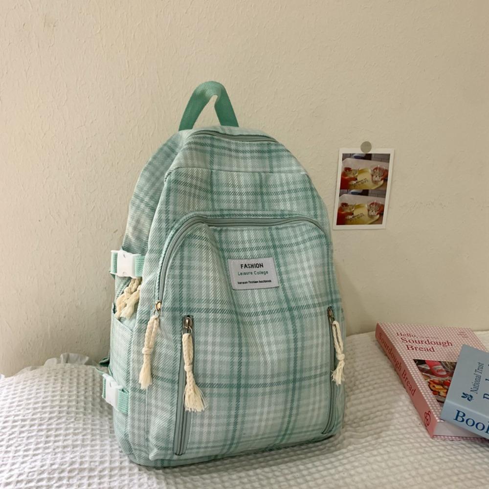 Fashionable Large Capacity Female Backpack Plaid Cotton linen Travel Backpack Zipper School Bag Students зелёный
Fashionable Large Capacity Female Backpack Plaid Cotton linen Travel Backpack Zipper School Bag Students зелёный