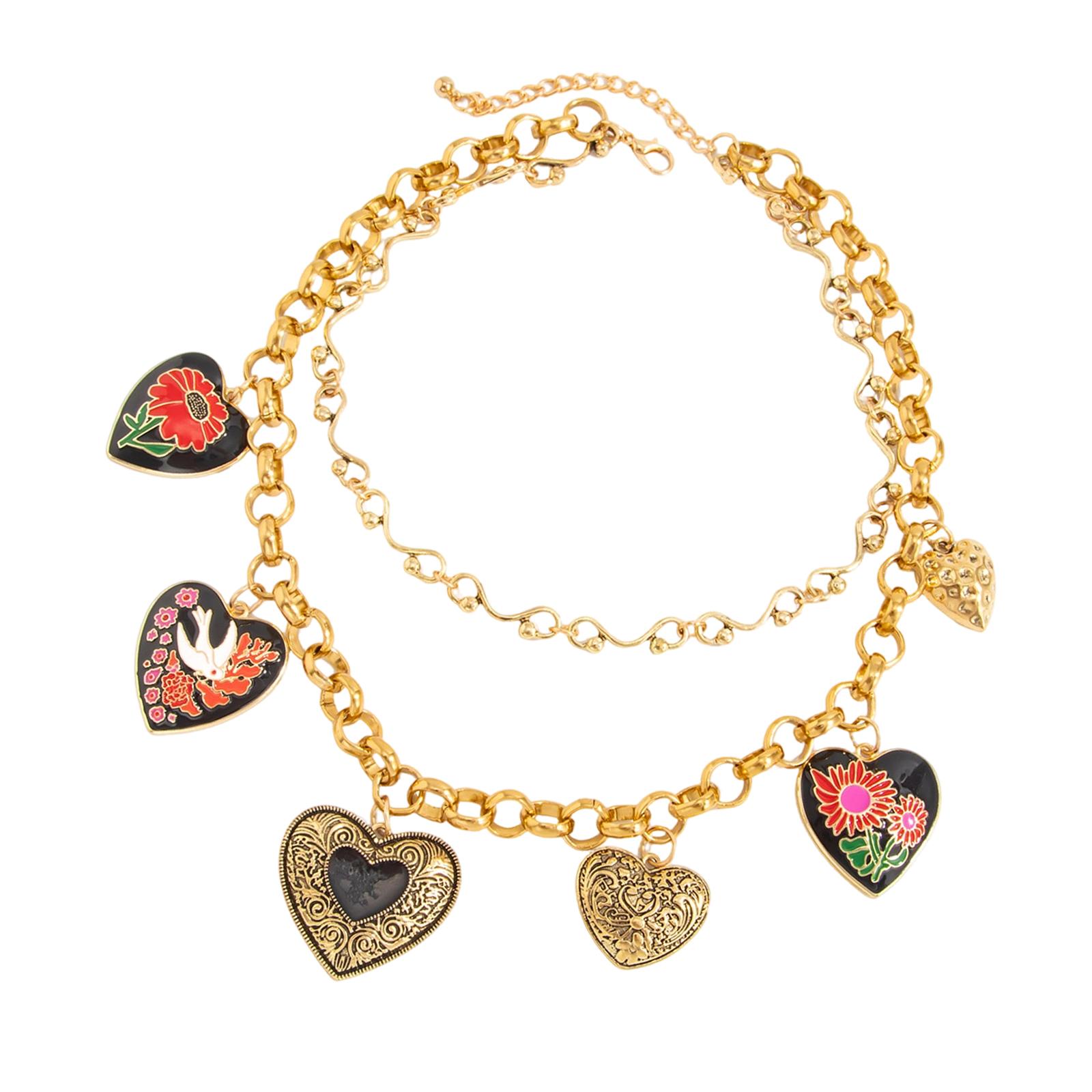 Lightweight Aluminum Iron Chain Necklace Set for Retro Floral Heart Layering No Heaviness Feel Crosses Body
Lightweight Aluminum Iron Chain Necklace Set for Retro Floral Heart Layering No Heaviness Feel Crosses Body