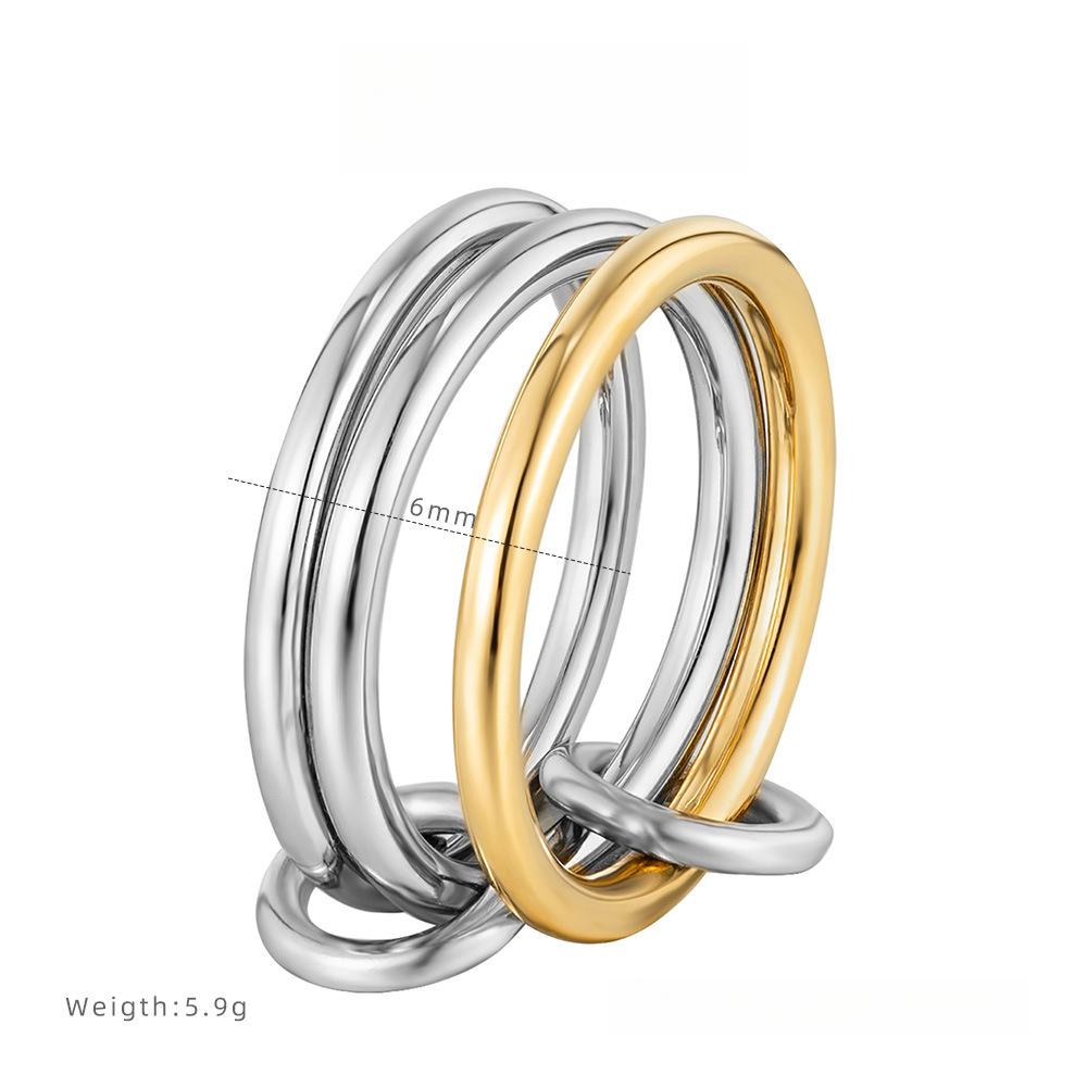 Кольцо из нержавеющей стали с контрастными тремя кольцами, кольцо с гальваническим покрытием из титановой стали с передовым чувством, нишевые женские аксессуары 8
Кольцо из нержавеющей стали с контрастными тремя кольцами, кольцо с гальваническим покрытием из титановой стали с передовым чувством, нишевые женские аксессуары 8