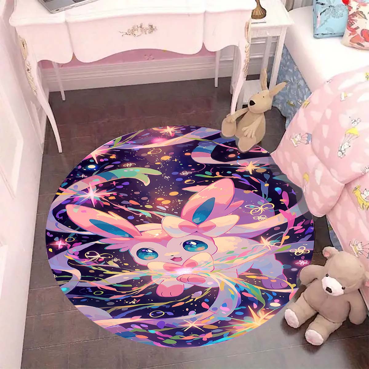 Kawaii Sylveon Theme Round Area Rug Pink Fairy Pattern Circular Rug Kids Girls Bedroom Gamer Room Decor 80cm
Kawaii Sylveon Theme Round Area Rug Pink Fairy Pattern Circular Rug Kids Girls Bedroom Gamer Room Decor 80cm