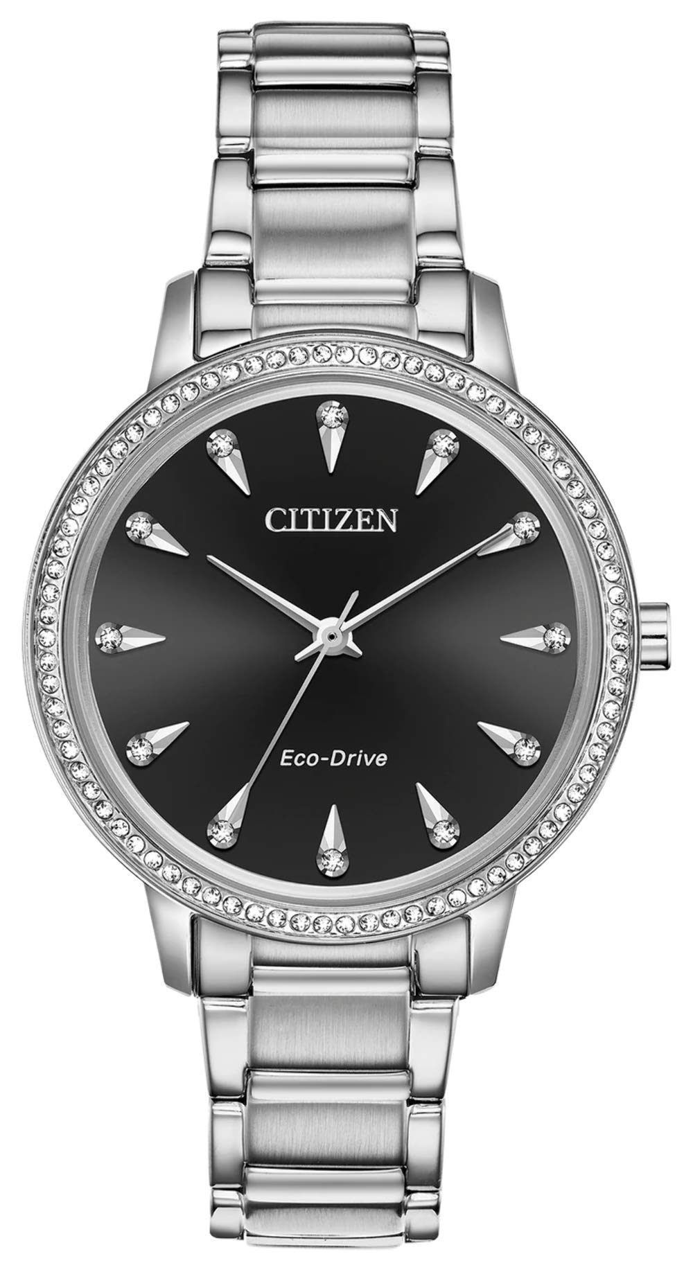 Citizen Eco-Drive Crystal Black Dial Stainless Steel Women s Watch FE7040-53E, Modern
Citizen Eco-Drive Crystal Black Dial Stainless Steel Women s Watch FE7040-53E, Modern