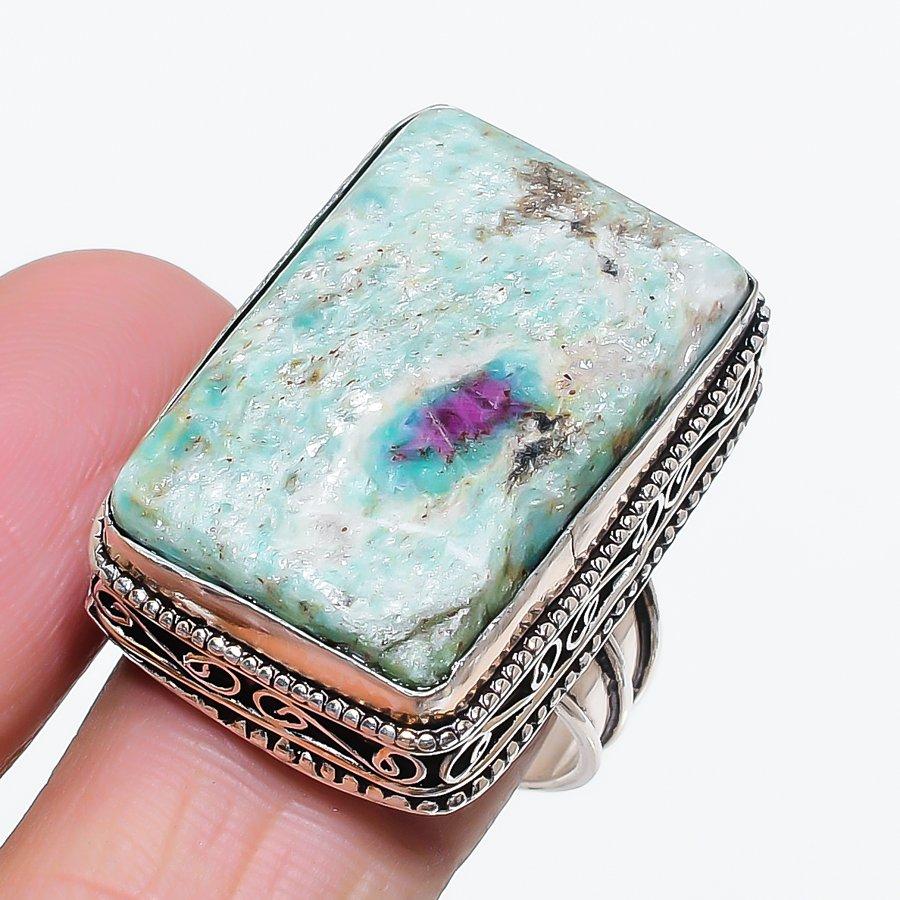 Natural Ruby Fuchsite Gemstone 925 Sterling Silver Jewelry Ring Size 10 a5E71
Natural Ruby Fuchsite Gemstone 925 Sterling Silver Jewelry Ring Size 10 a5E71