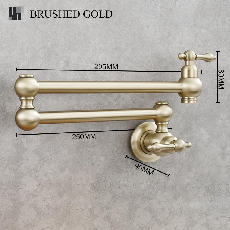 Antique Wall-Mounted Brass Kitchen Faucet Brushed Gold Single-Hole Double-Switch Sink Rotatable And Foldable Single Cold Wall
Antique Wall-Mounted Brass Kitchen Faucet Brushed Gold Single-Hole Double-Switch Sink Rotatable And Foldable Single Cold Wall