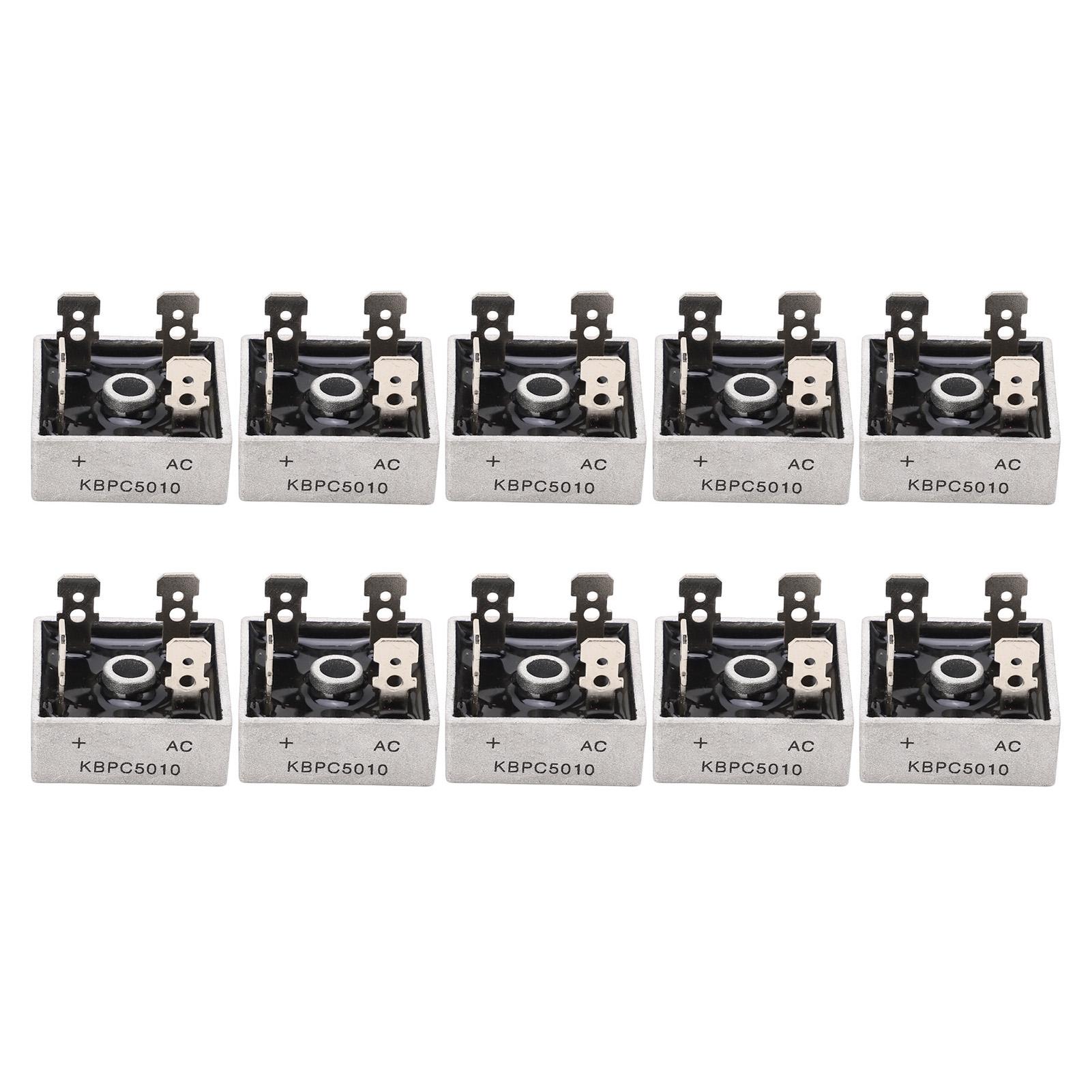 10Pcs 1000V 50A Single Phase Diode Bridge Rectifier Excellent Cooling System Diode Bridge Rectifier 28.5x28.5mm/1.12x1.12in
10Pcs 1000V 50A Single Phase Diode Bridge Rectifier Excellent Cooling System Diode Bridge Rectifier 28.5x28.5mm/1.12x1.12in