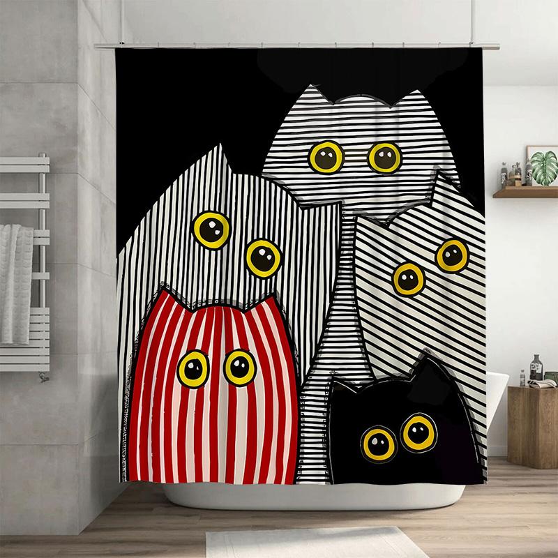Bright Cartoon Owl Shower Curtain Set Striped Cat Design Bathroom Decor Window Treatment For Kids Room Black White (180X245Cm) W60H190(CM)-1 Pcs
Bright Cartoon Owl Shower Curtain Set Striped Cat Design Bathroom Decor Window Treatment For Kids Room Black White (180X245Cm) W60H190(CM)-1 Pcs