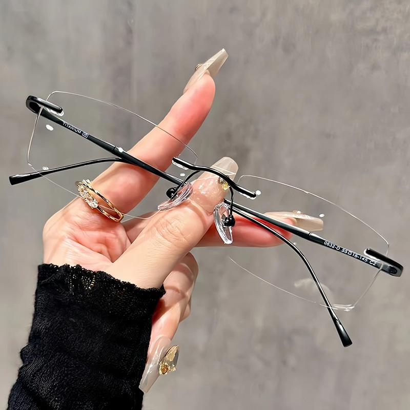 Korean INS Transparent Ultralight Rimless Glasses for Women Men Blue Light Blocking Glasses Rectangle Square Frameless Eyeglass чорний
Korean INS Transparent Ultralight Rimless Glasses for Women Men Blue Light Blocking Glasses Rectangle Square Frameless Eyeglass чорний