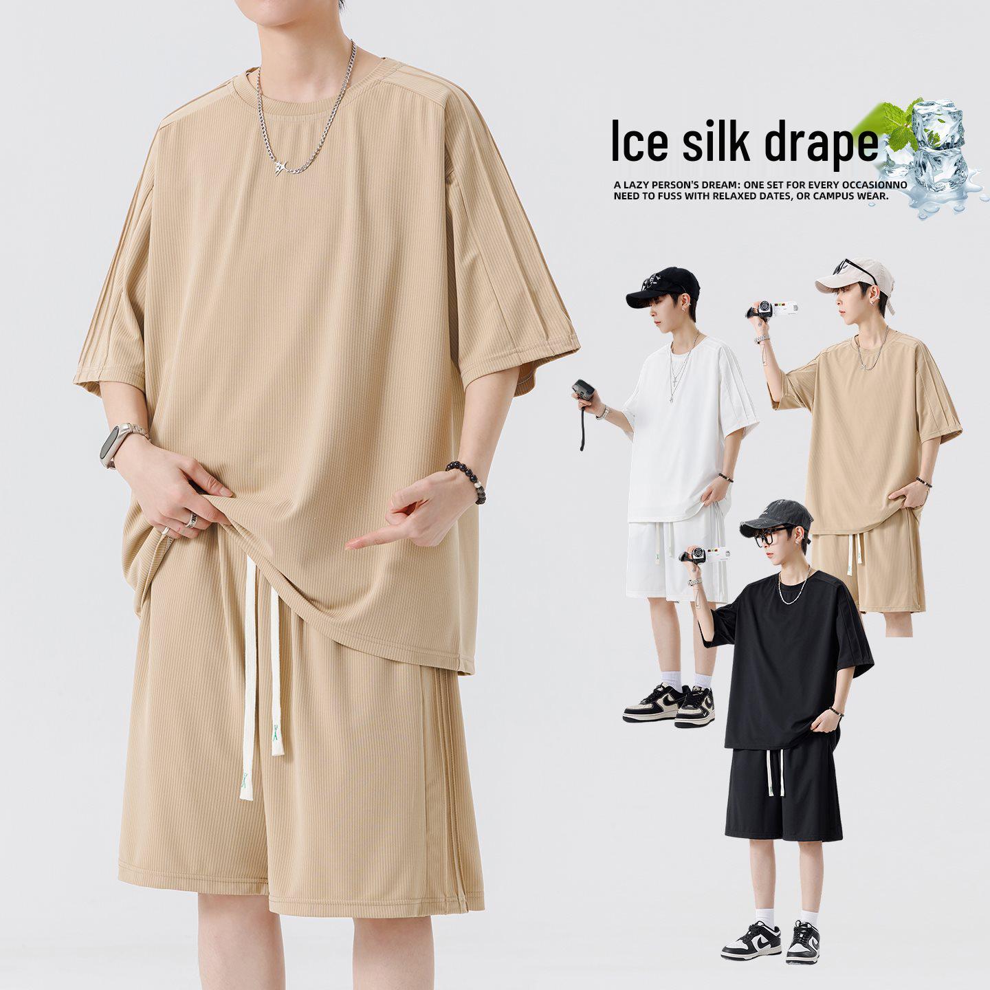 2026 Spring/Summer Men s Ice Silk Two-Piece Set: Short Sleeve T-Shirt & Shorts M хакі
2026 Spring/Summer Men s Ice Silk Two-Piece Set: Short Sleeve T-Shirt & Shorts M хакі