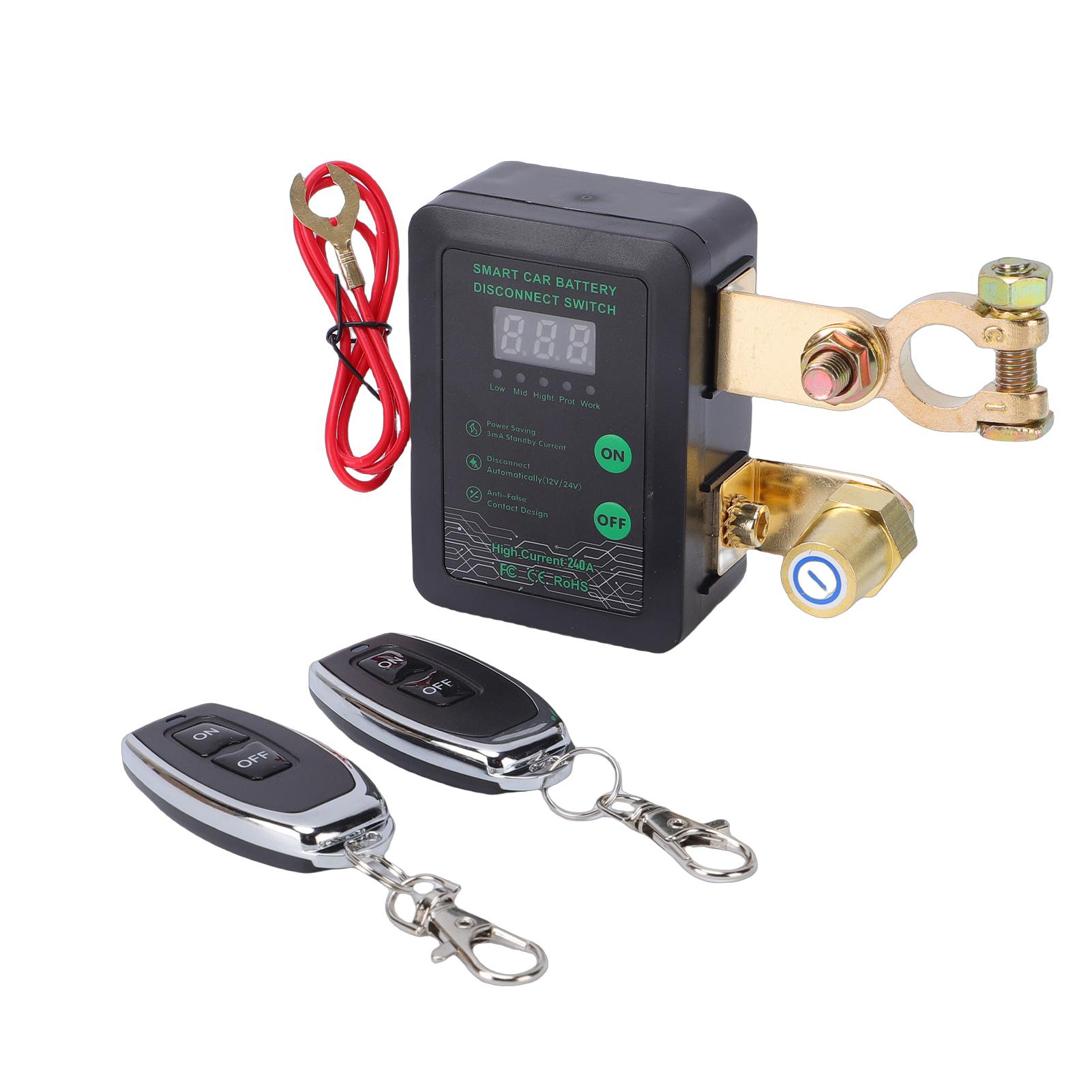 Digital Battery Disconnect Switch, 12V 24V Manual Remote Battery Isolator for Cars, SUVs, MPVs, EVs
Digital Battery Disconnect Switch, 12V 24V Manual Remote Battery Isolator for Cars, SUVs, MPVs, EVs
