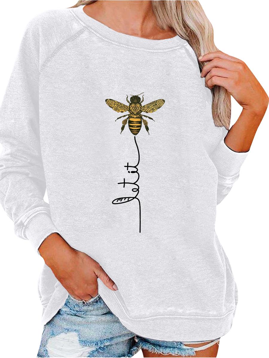Women s Pullover Sweatshirt Oversized Sweatshirt Women s Spring/Fall Fashion Bee Print Top S белый
Women s Pullover Sweatshirt Oversized Sweatshirt Women s Spring/Fall Fashion Bee Print Top S белый