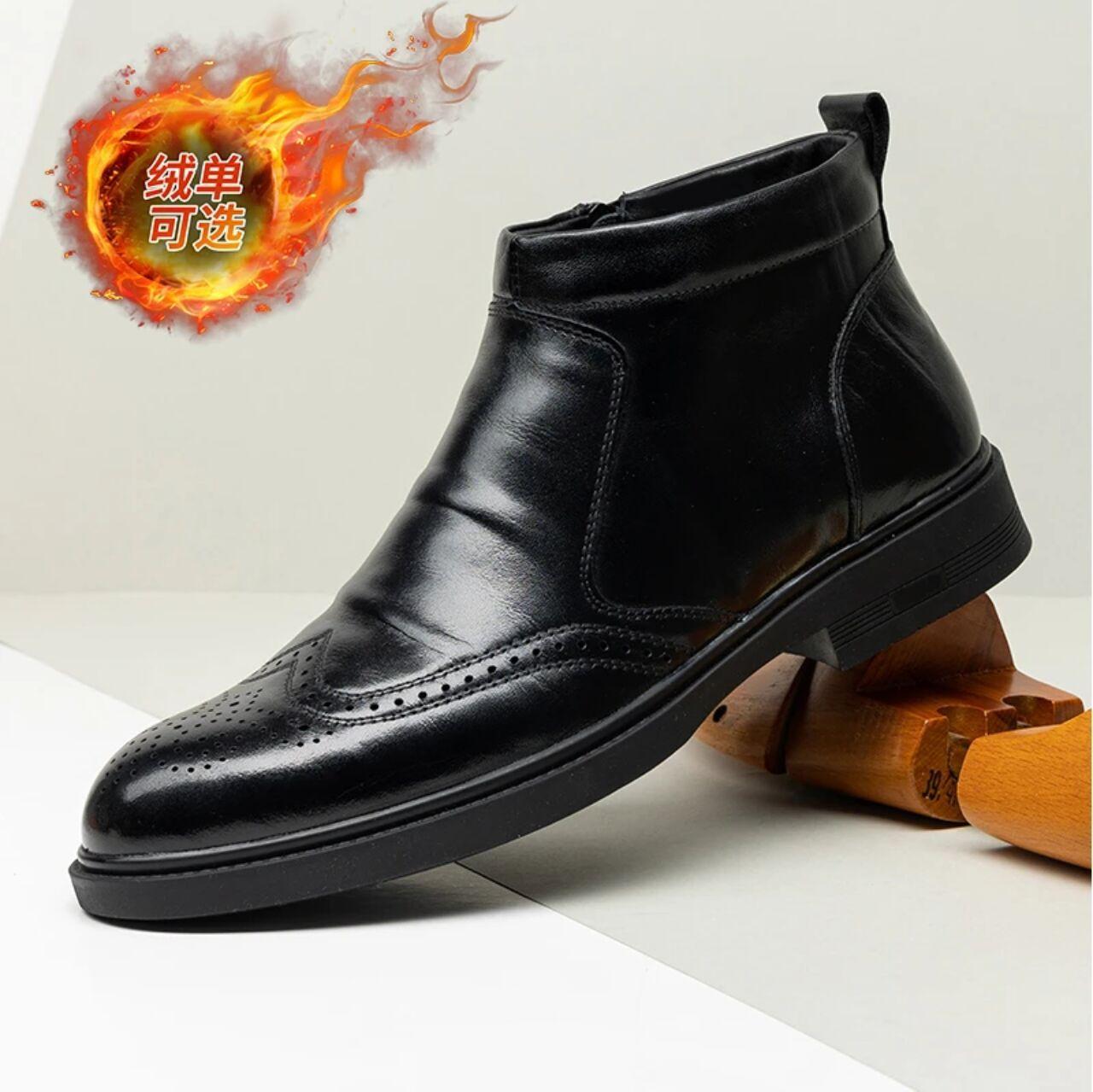 Autumn pointed high top leather shoes men s casual short boots with zipper British Block style high rise Chelsea boots 38
Autumn pointed high top leather shoes men s casual short boots with zipper British Block style high rise Chelsea boots 38
