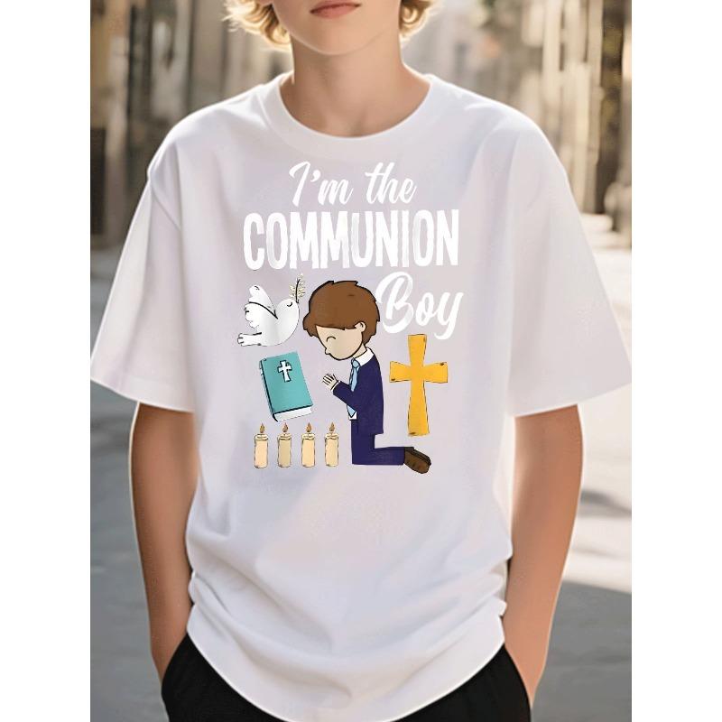 European sizes Casual And Stylish Boys Clothing Featuring a Graphic T-Shirt for Communion, Designed with a Praying Boy, Cross, And Candle Motifs 164cm білий
European sizes Casual And Stylish Boys Clothing Featuring a Graphic T-Shirt for Communion, Designed with a Praying Boy, Cross, And Candle Motifs 164cm білий