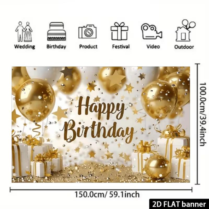 2D White Gold Birthday Backdrop for Wedding, Birthday & Festival Events 47.2x31.5inch/120*80cm
2D White Gold Birthday Backdrop for Wedding, Birthday & Festival Events 47.2x31.5inch/120*80cm