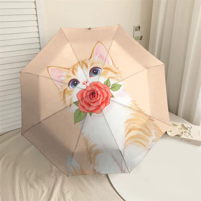 Adorable Cat with Rose Print Umbrella: Automatic Opening/Closing, Outdoor Protection, Lightweight and Durable Travel Accessory 087
Adorable Cat with Rose Print Umbrella: Automatic Opening/Closing, Outdoor Protection, Lightweight and Durable Travel Accessory 087