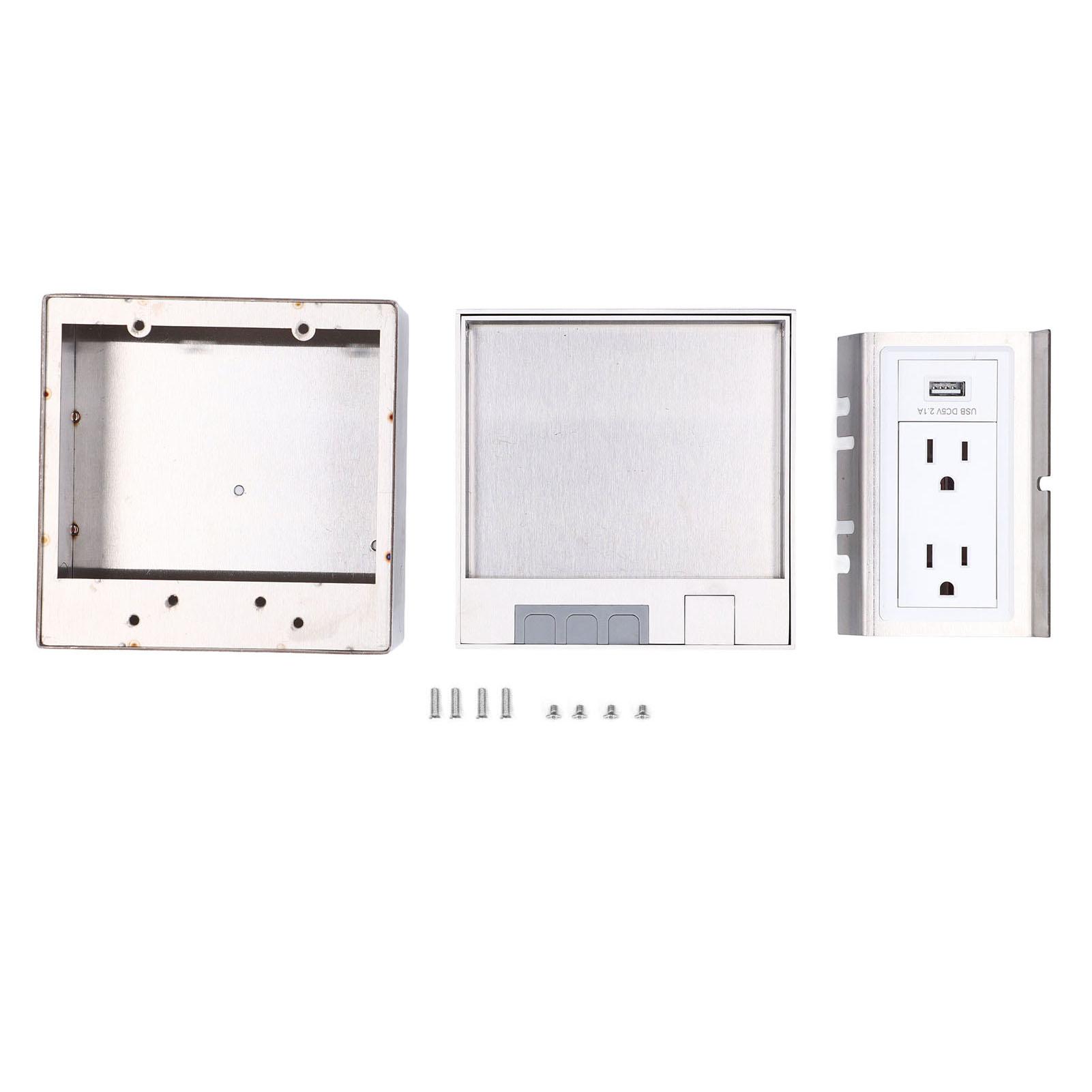 Recessed Floor Socket 2 AC Outlets with USB Port Silver Stainless Steel Panel Electrical Outlet for
Recessed Floor Socket 2 AC Outlets with USB Port Silver Stainless Steel Panel Electrical Outlet for