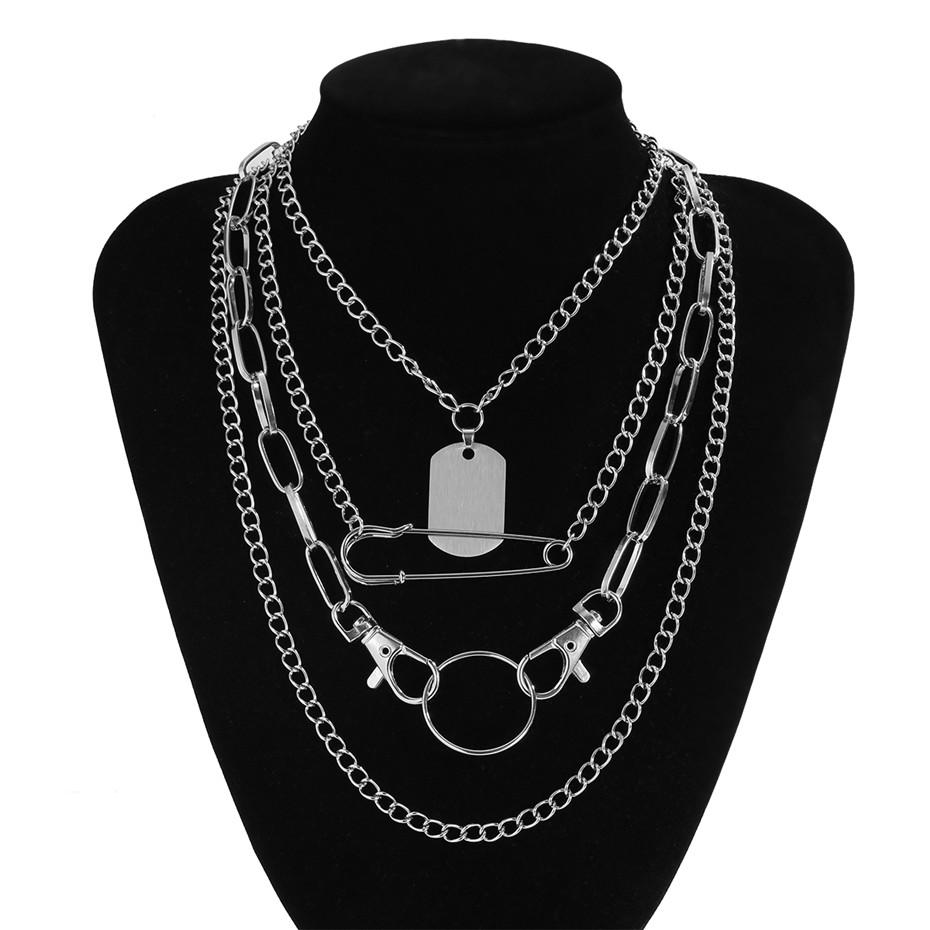 Salircon Goth Multi Layer Safety Pin Key Chains Necklaces for Women Punk Geometric Tag Pendant Necklace Gothic Jewelry Gift
Salircon Goth Multi Layer Safety Pin Key Chains Necklaces for Women Punk Geometric Tag Pendant Necklace Gothic Jewelry Gift
